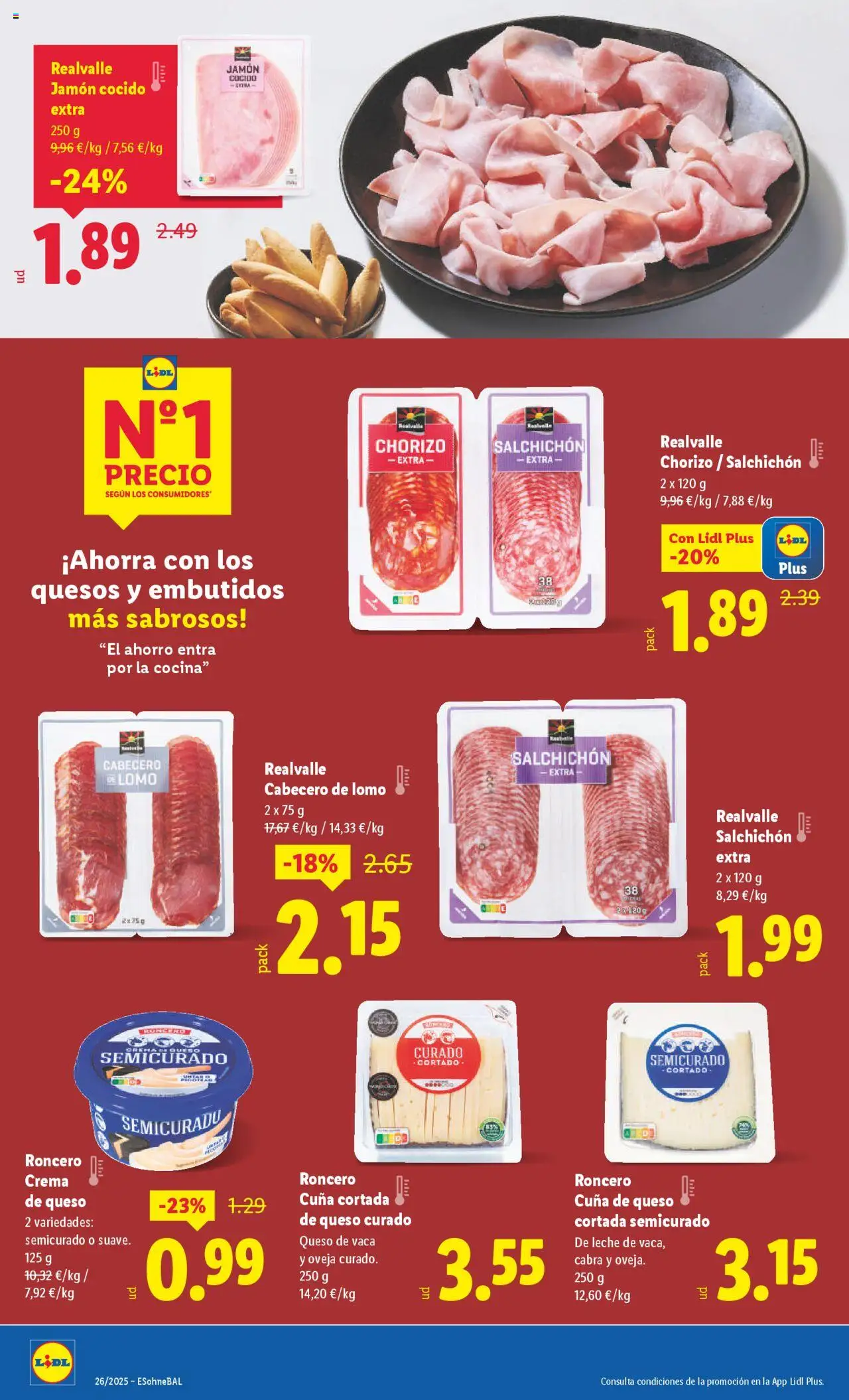 Lidl catálogo MAD │ válido desde el 23.06.2025 | Página: 10 | Productos: Queso de vaca, Jamón cocido, Cocina, Cuna