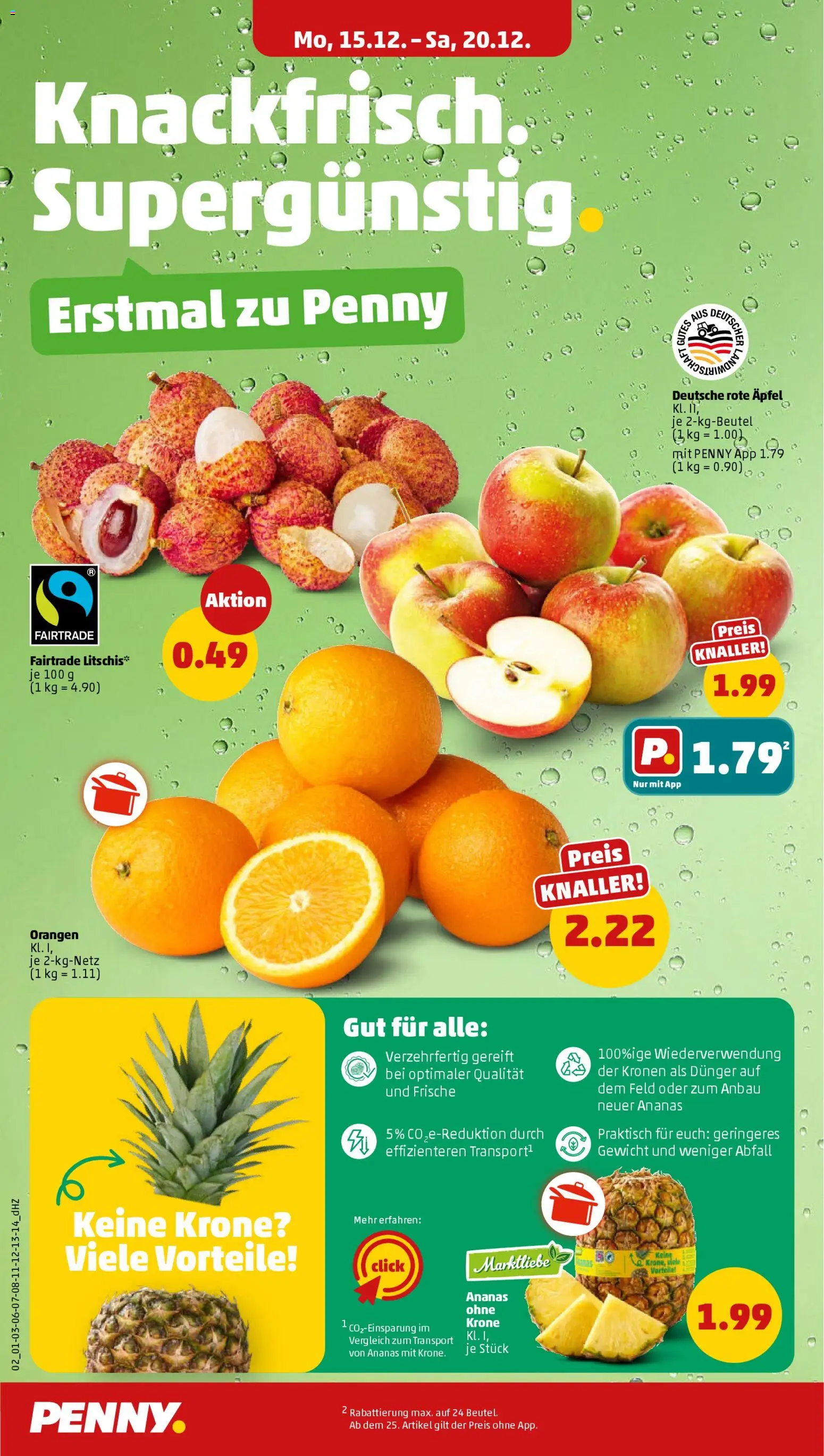Penny Prospekt 	 – gültig ab 15.12.2025 | Seite: 4 | Produkte: Gewicht, Äpfel, Orangen, Ananas