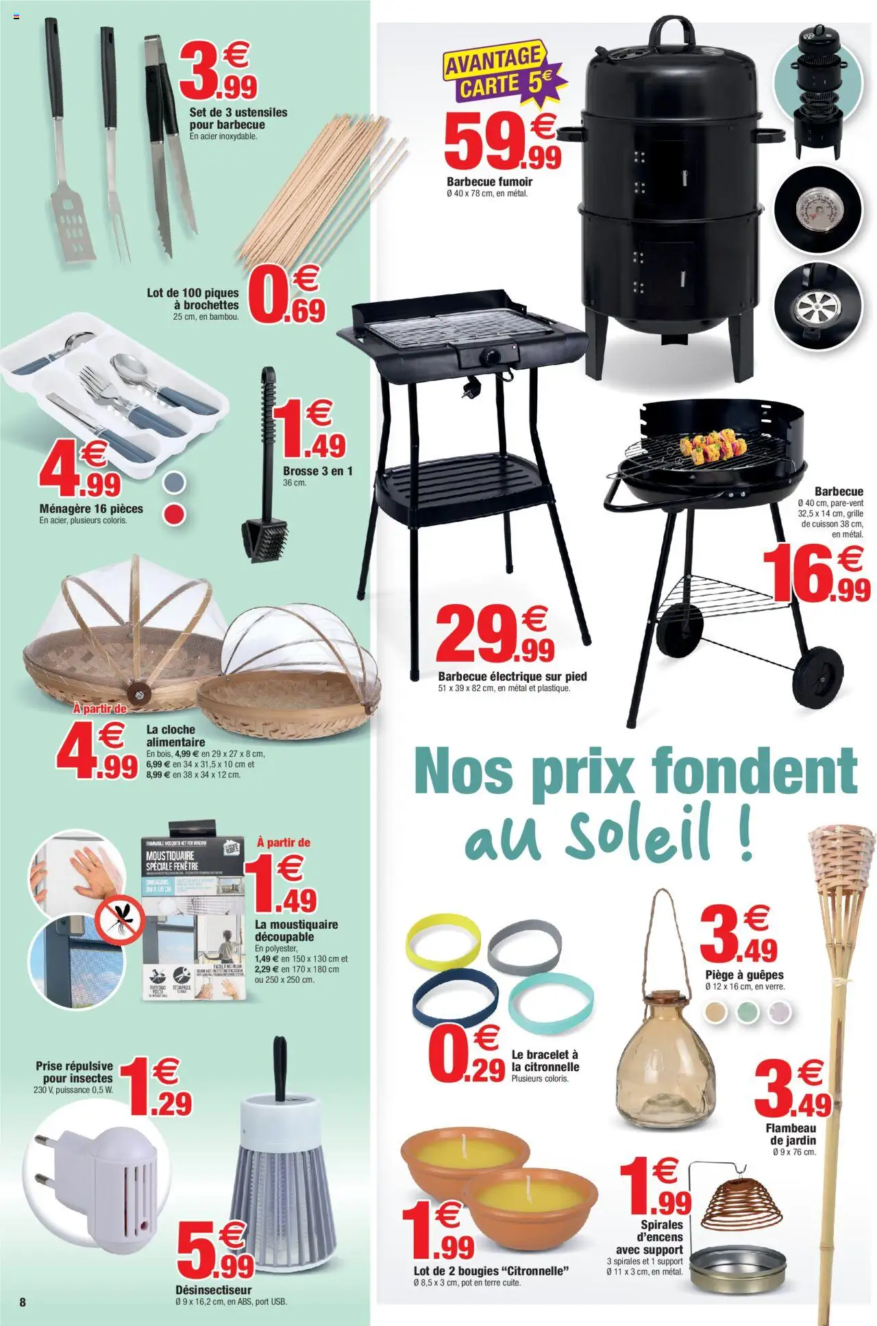  | Page: 8 | Produits: Barbecue, Brosse, Bracelet, Cloche alimentaire