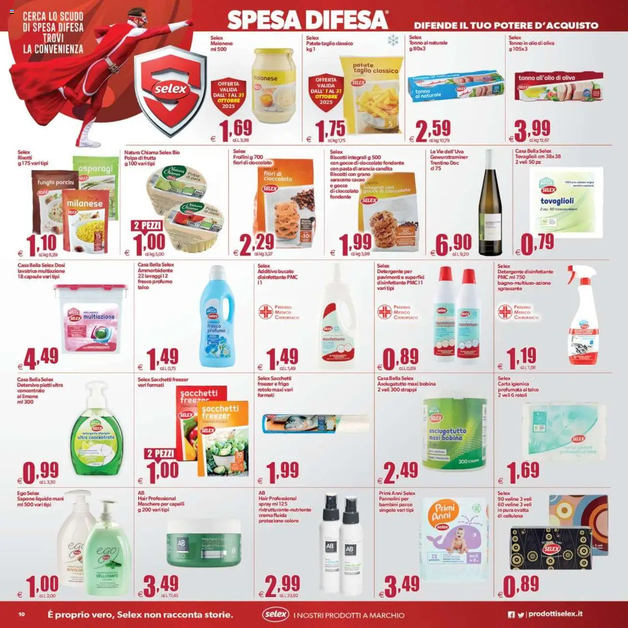 Volantino Elite Supermercati del 17.10.2025 | Pagina: 10 | Prodotti: Sapone, Talco, Patate, Freezer