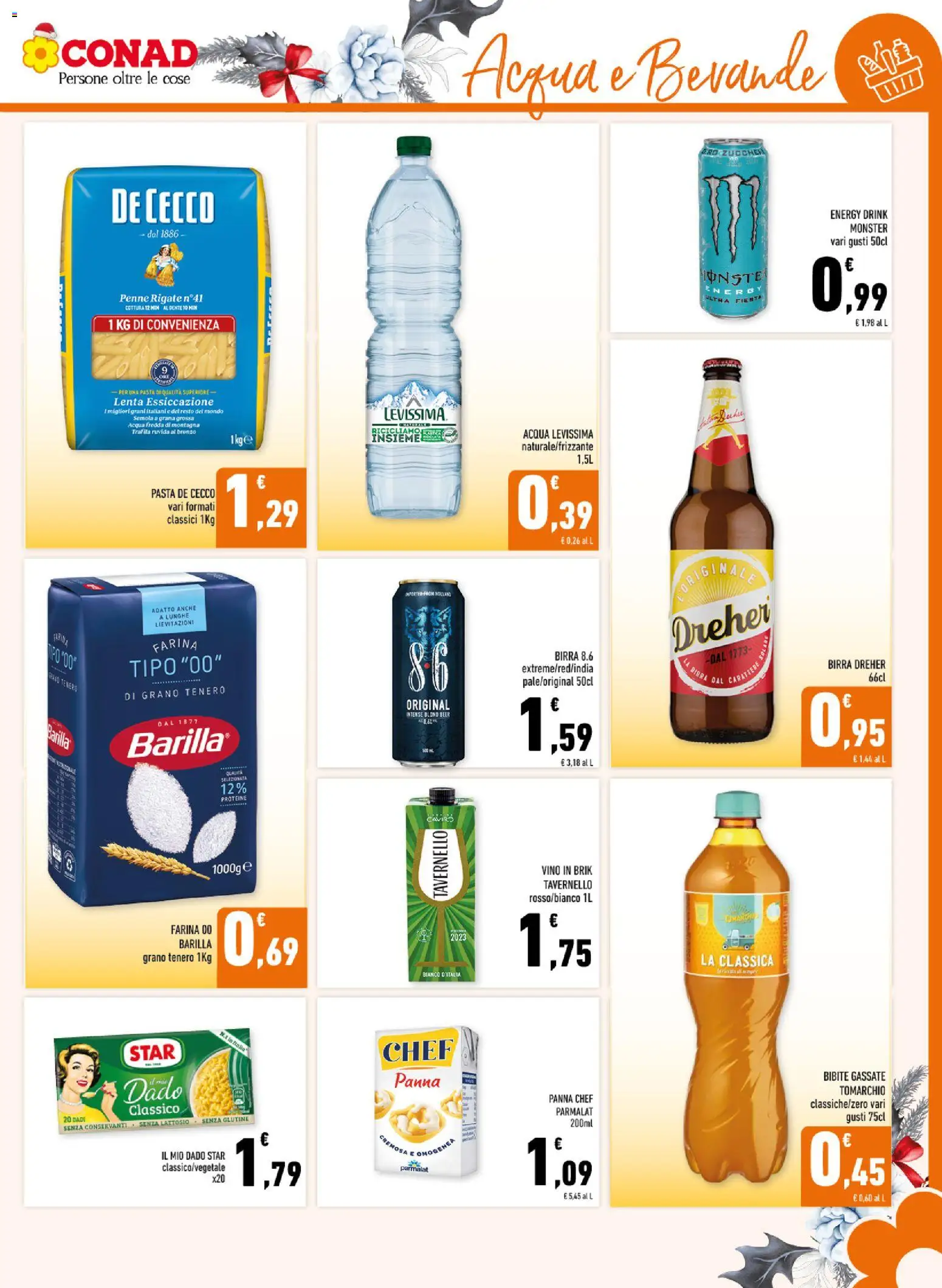 Volantino Conad del 10.12.2025 | Pagina: 15 | Prodotti: Birra, Panna, Acqua, Farina