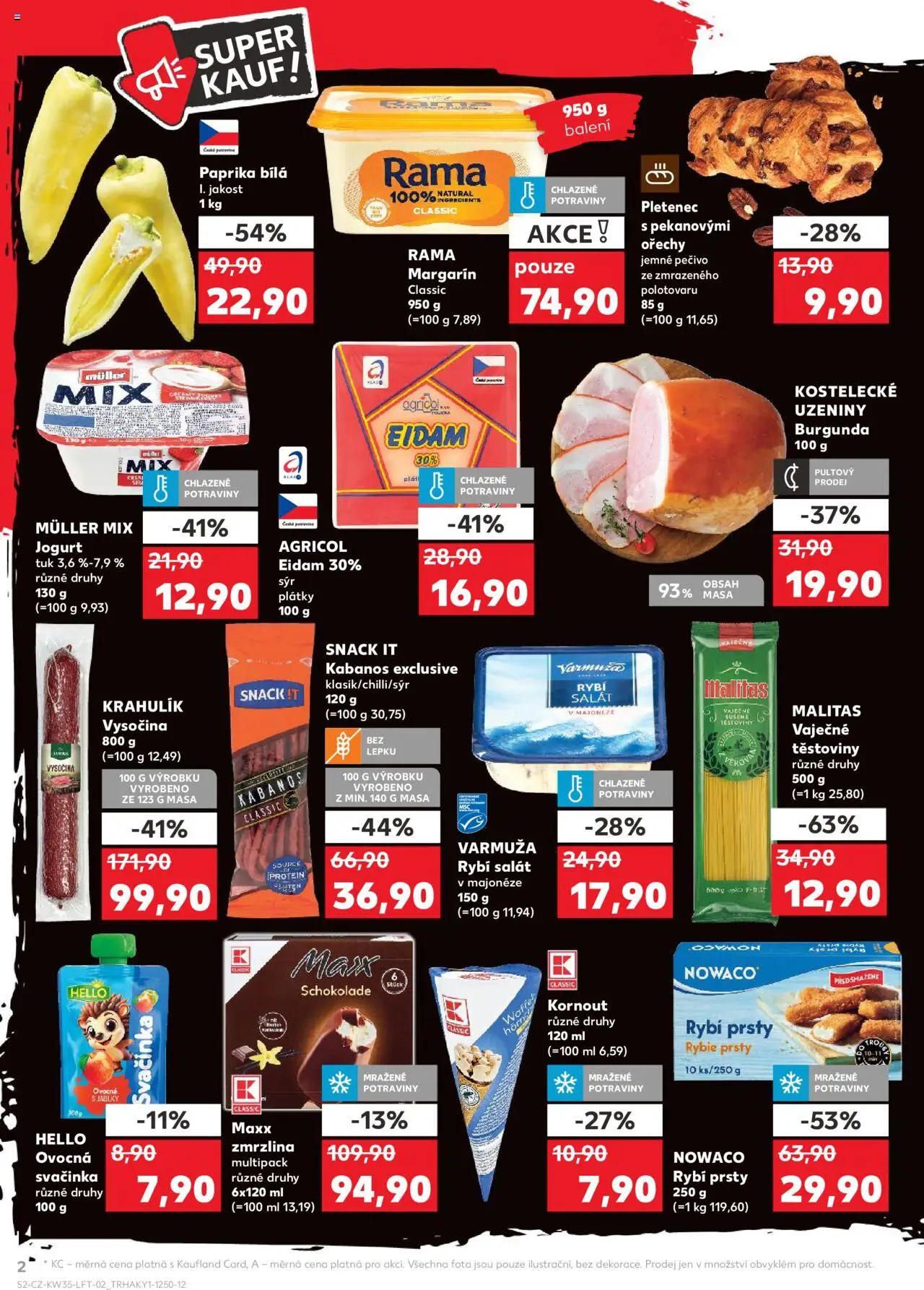 Kaufland leták - Chomutov od 27.08.2025 | Strana: 2 | Produkty: Zmrzlina, Rybí prsty, Potraviny, Margarín