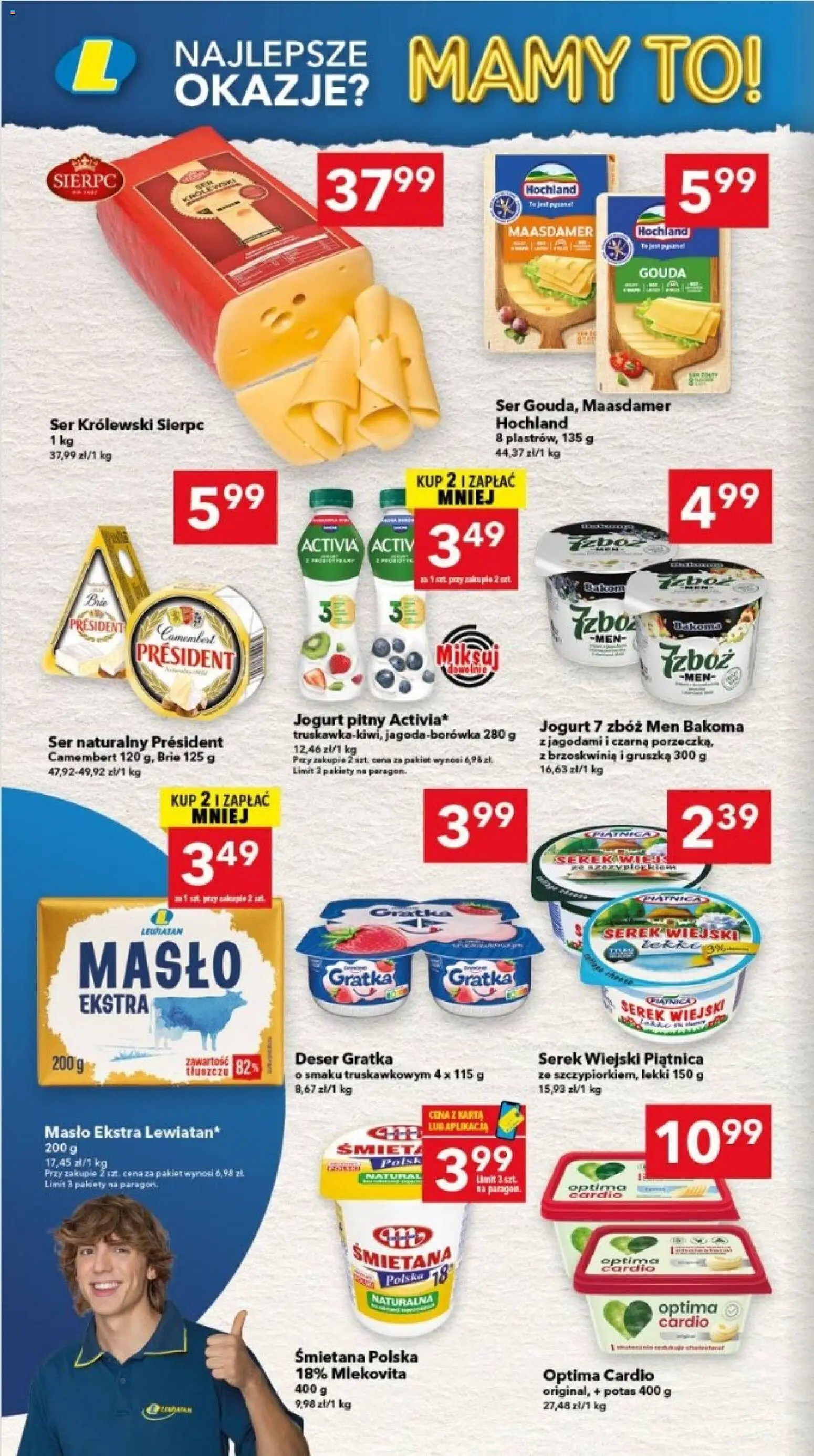 Lewiatan gazetka - Lublin od 29.01.2026 | Strona: 4 | Produkty: Brzoskwinia, Karta, Serek wiejski, Ser