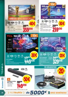 E.leclerc katalog akcije – veljaven od 04.03.2026 | Stran: 34 | Izdelki: Tv, Audio, Usb, Led tv