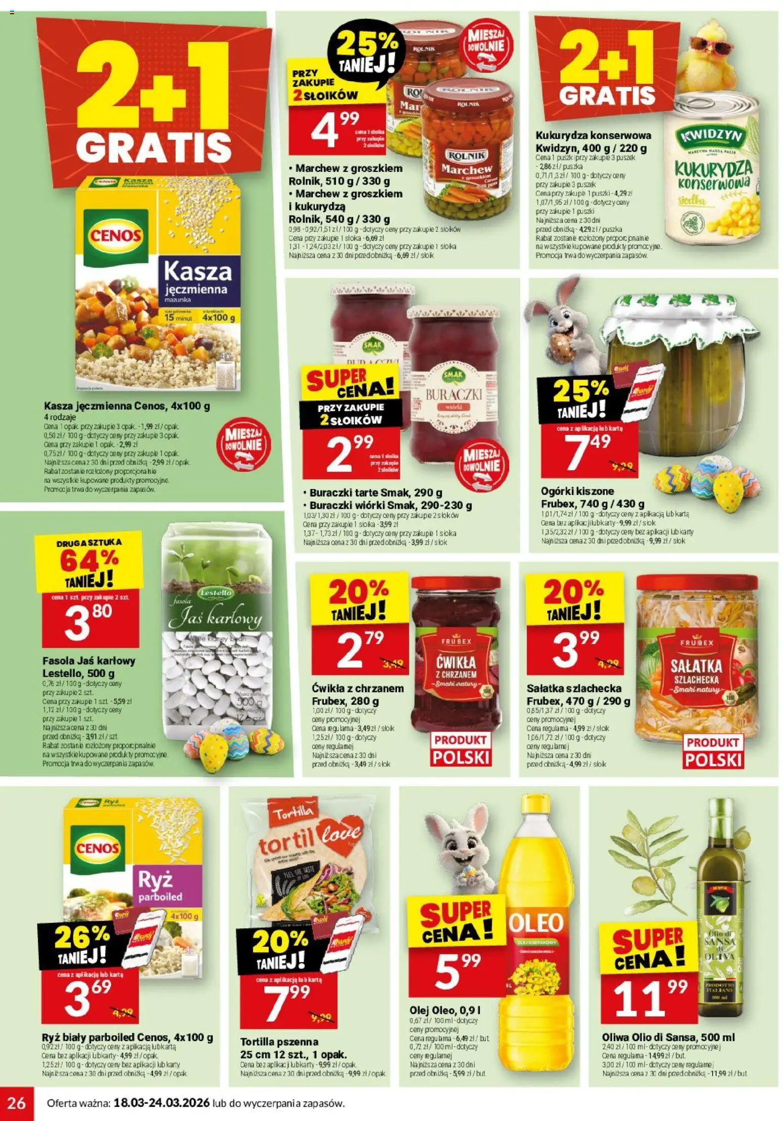 Twój Market gazetka od 18.03.2026 | Strona: 26 | Produkty: Fasola jaś, Kasza jęczmienna, Kukurydza, Ryż