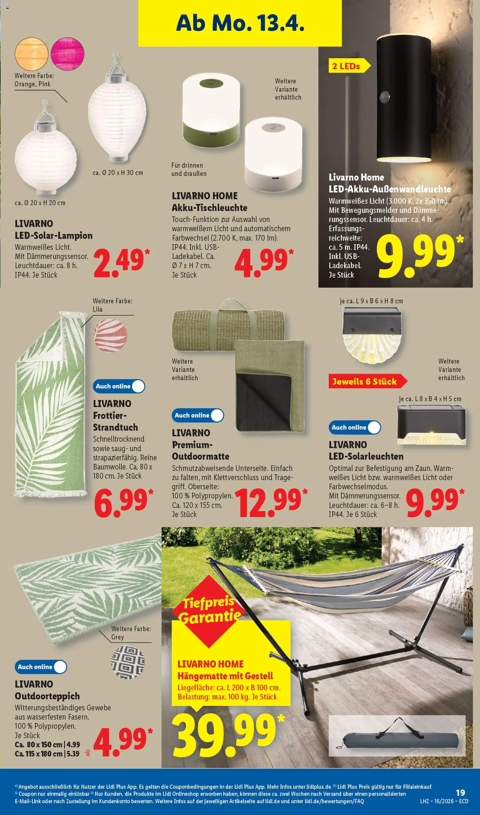 Lidl Prospekt – gültig ab 13.04.2026 | Seite: 13 | Produkte: USB, Strandtuch