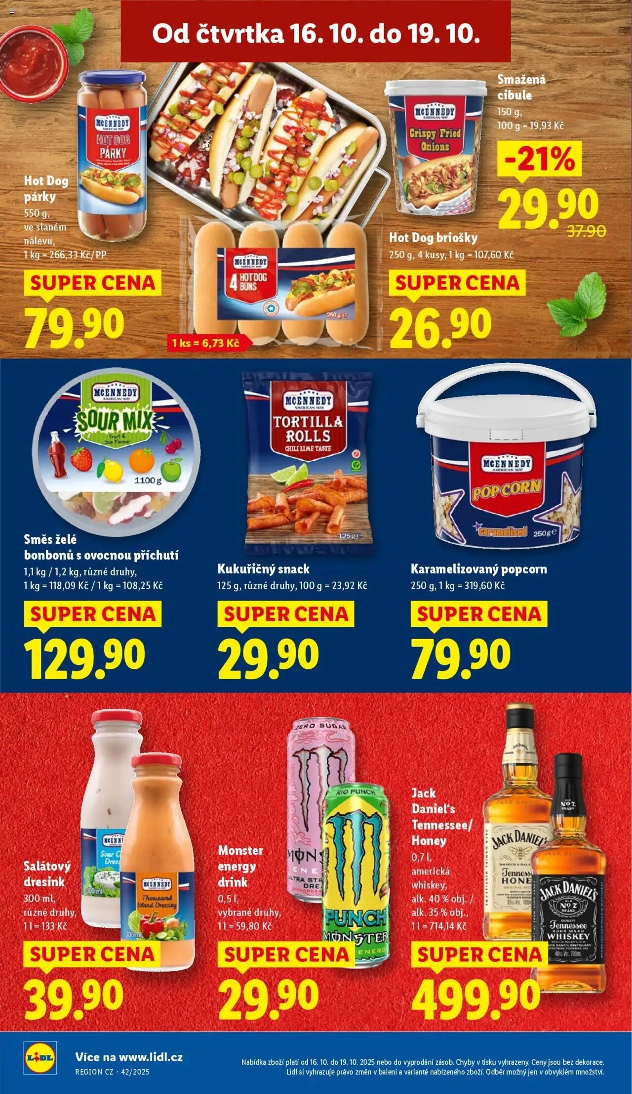 Lidl leták od 16.10.2025 | Strana: 24 | Produkty: Monster, Párky, Tortilla, Energy drink