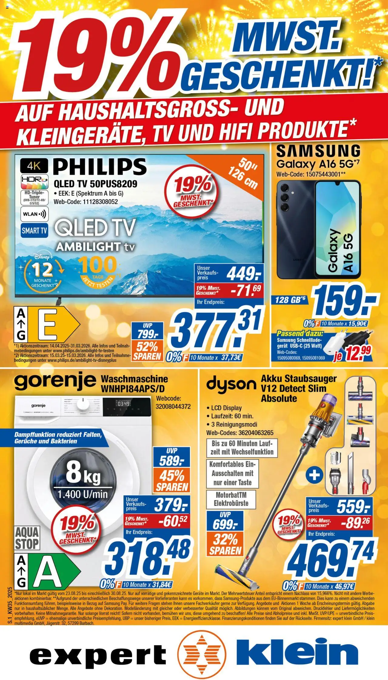 Expert Prospekt 	 - gültig ab dem 25.04.2025 | Seite: 1 | Produkte: Philips, Staubsauger, Samsung, Smart TV