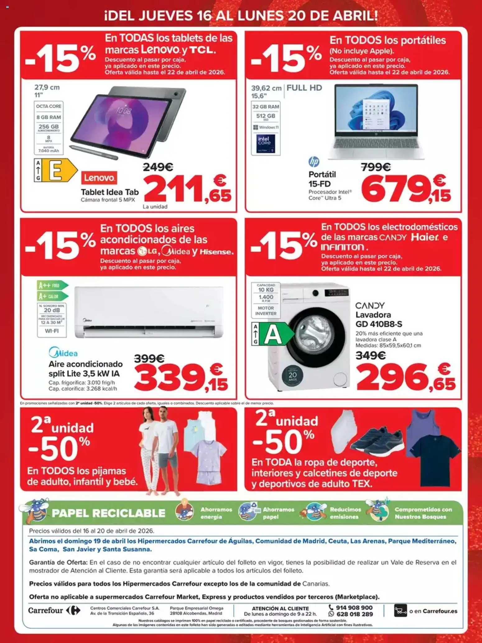 Carrefour Precio Imbatible │ válido desde el 16.04.2026 | Página: 4 | Productos: Ropa, Cámara, Aire acondicionado, Batería