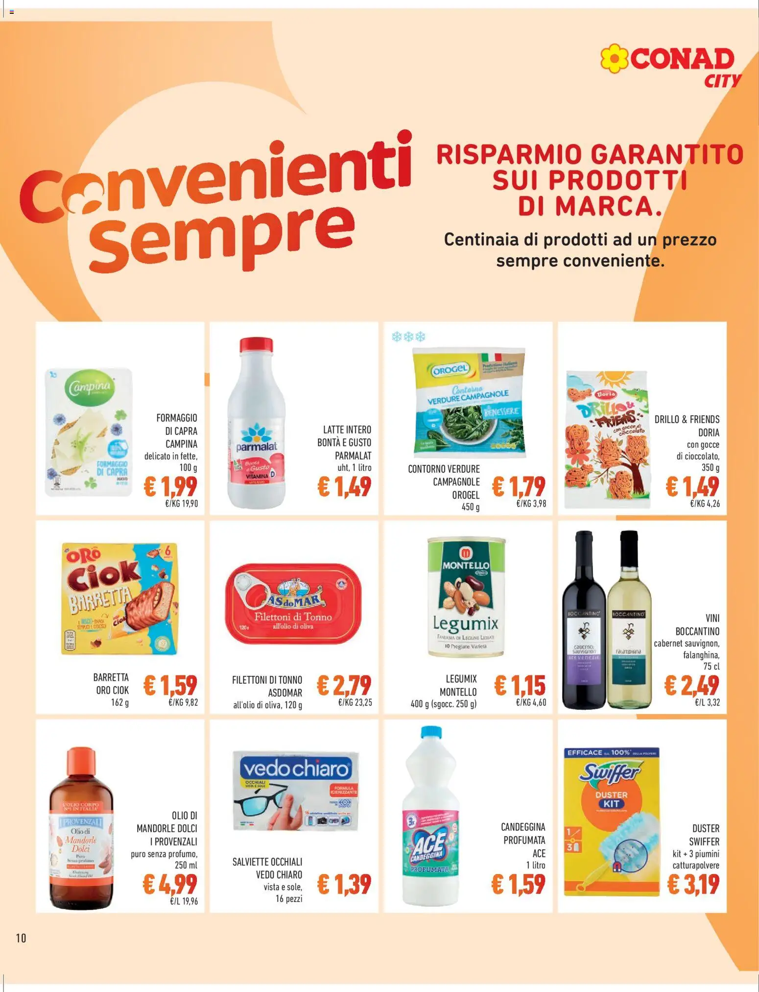 Volantino Conad del 13.03.2026 | Pagina: 10 | Prodotti: Verdure, Latte, Occhiali, Barretta