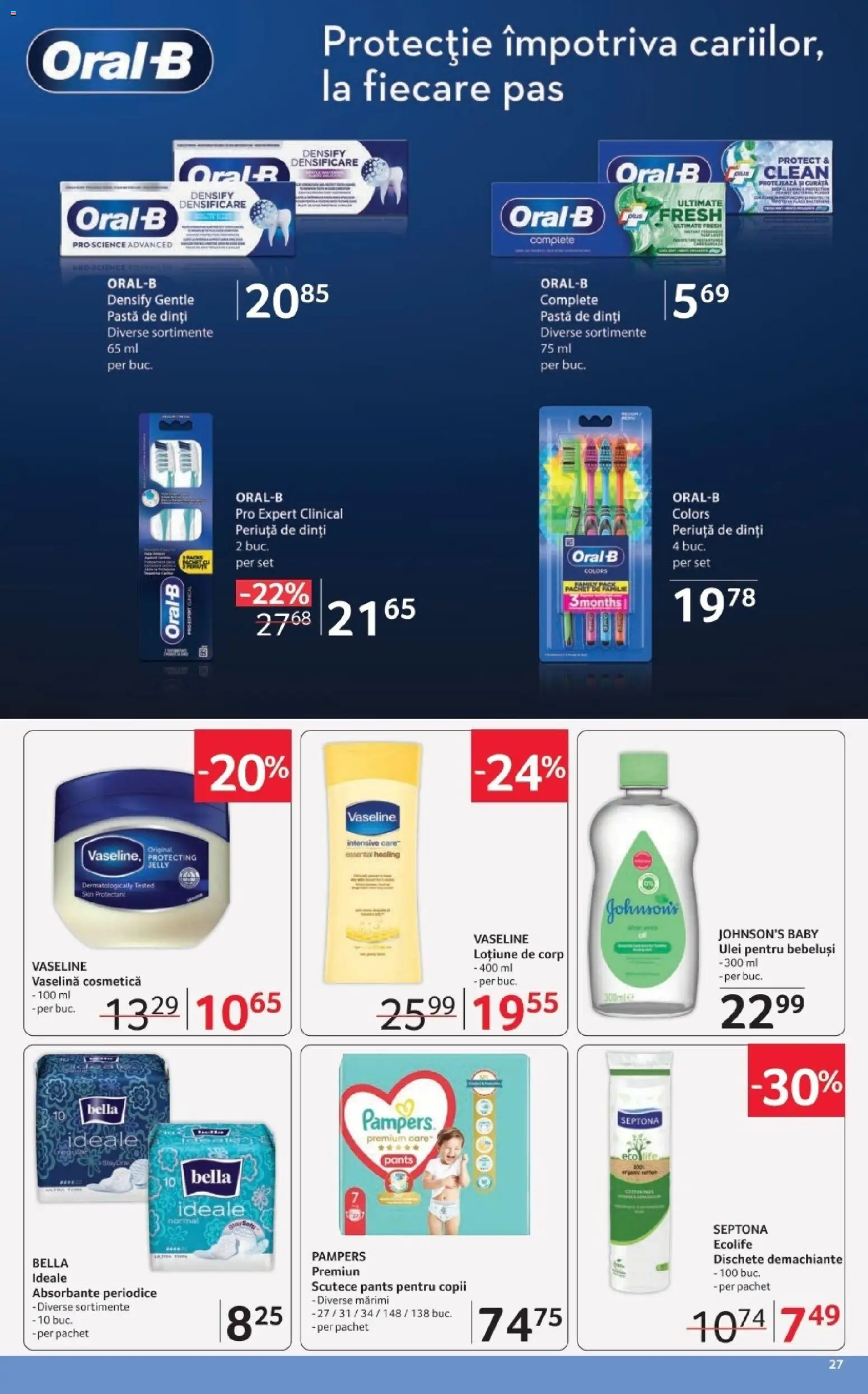 Noul catalog Selgros – valabil de la 20.03.2026 | Pagină: 27 | Produse: Ulei, Pastă de dinți, Absorbante, Scutece