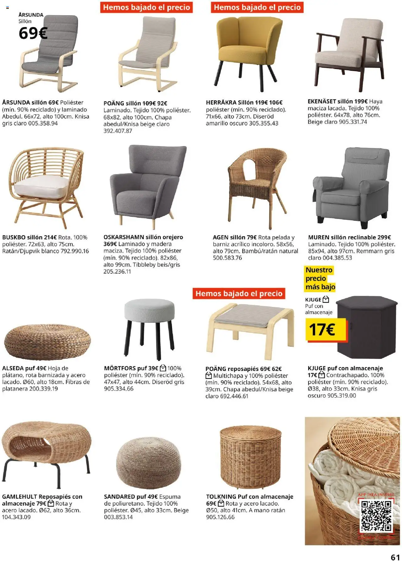 Catálogo IKEA Salones │ válido desde el 01.09.2025 | Página: 61 | Productos: Reposapiés, Almacenaje, Sillón, Sillón reclinable