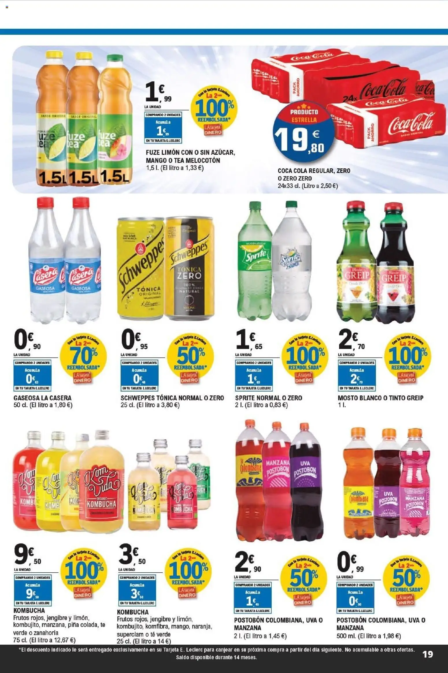 E.Leclerc folleto Super ofertas │ válido desde el 01.04.2026 | Página: 19 | Productos: Zanahoria, Manzana, Ρούτερ, Gaseosa
