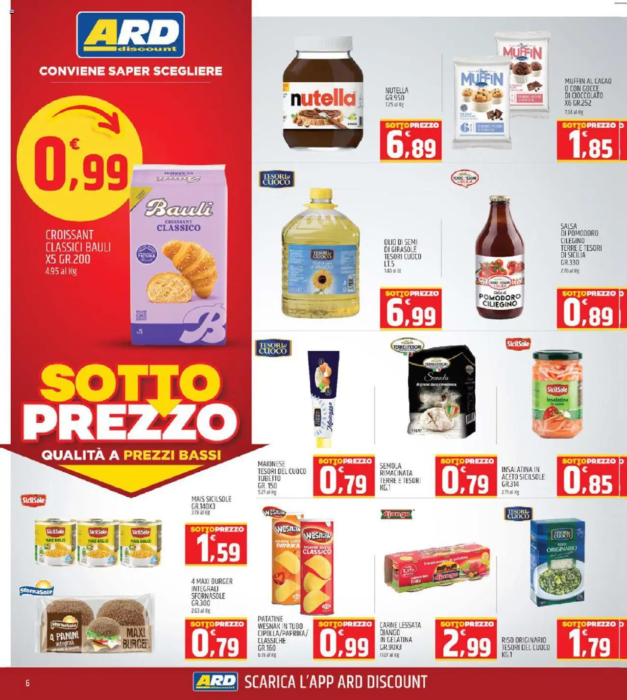 Volantino ARD Discount del 11.09.2025 | Pagina: 6 | Prodotti: Patatine, Pomodoro, Muffin, Sofá