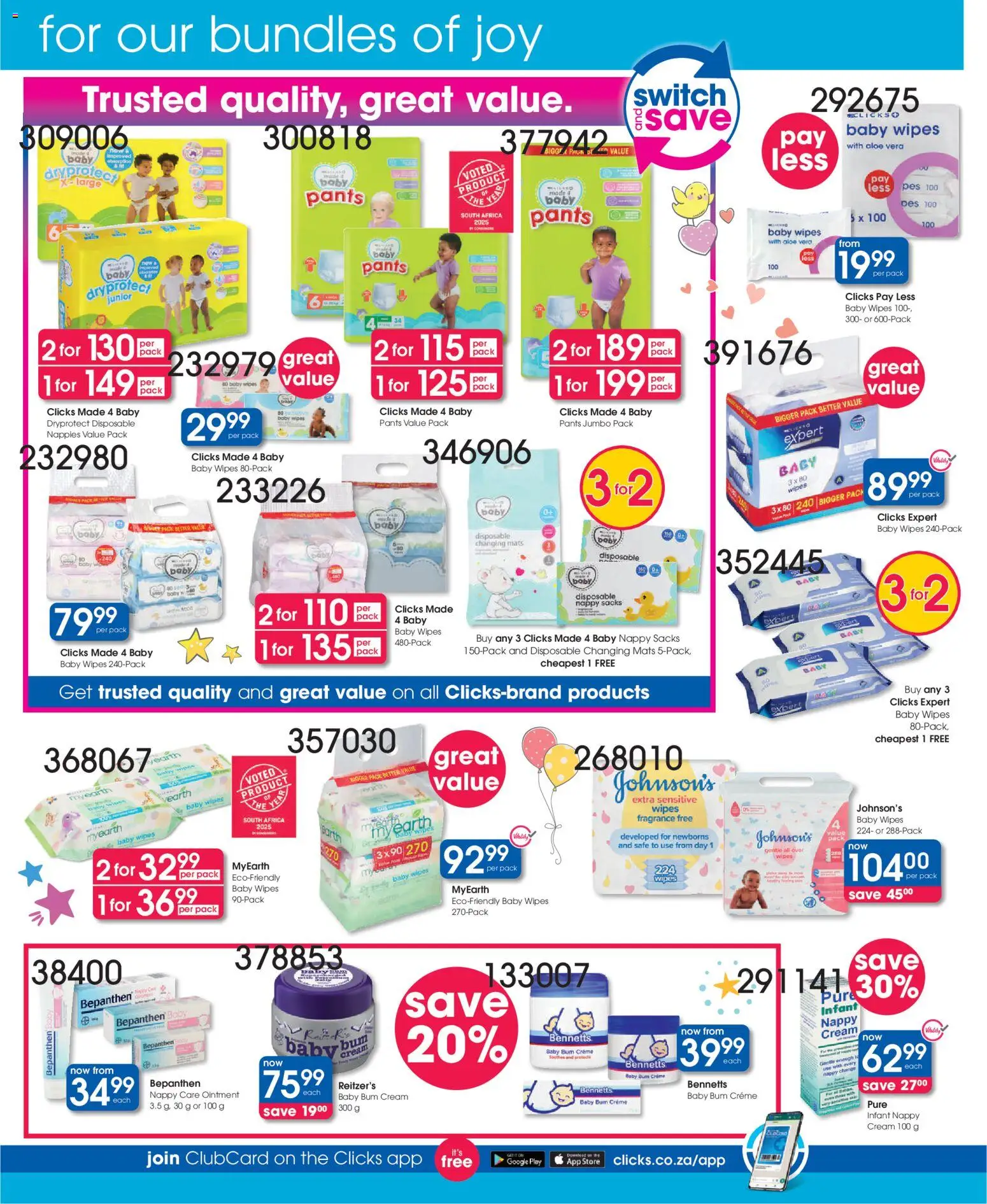 New Clicks catalogue – valid from 23.04.2026 | Page: 38 | Products: Fragrance, Switch, Cream, Nappies