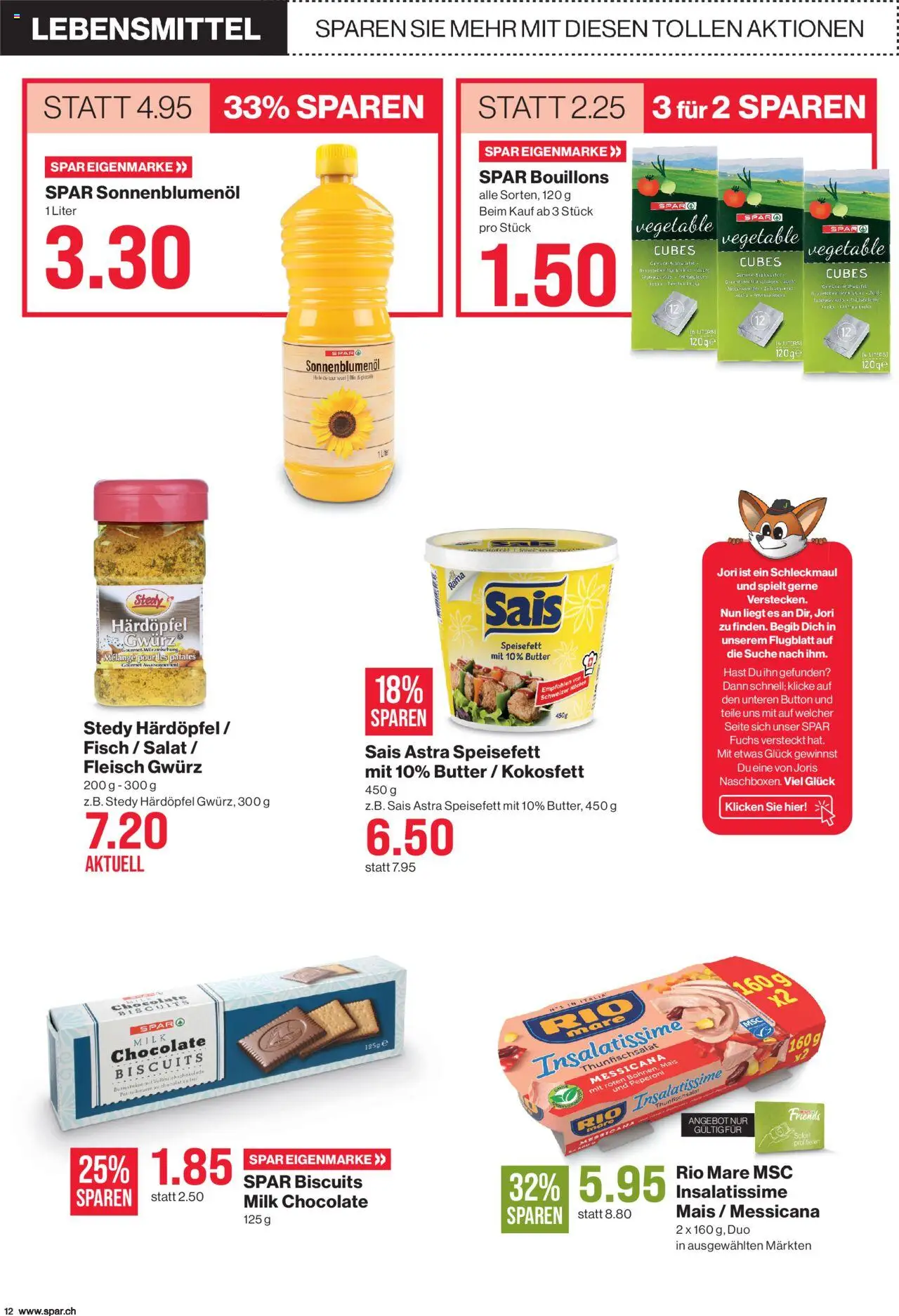 SPAR Aktionen – gültig ab 10.10.2025 | Seite: 12 | Produkte: Butter, Butterkekse, Fisch, Salat