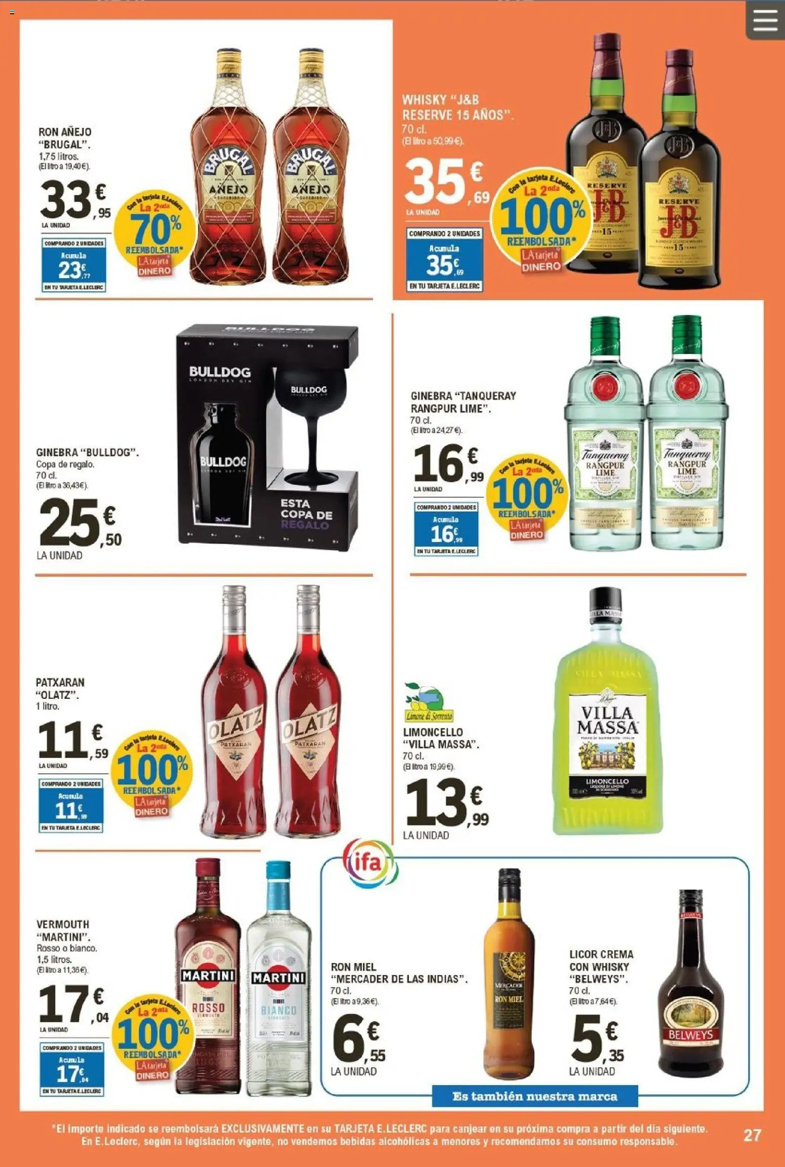 E.Leclerc folleto │ válido desde el 05.11.2025 | Página: 27 | Productos: Ψηφιακή κάμερα, Licor, Ron, Crema