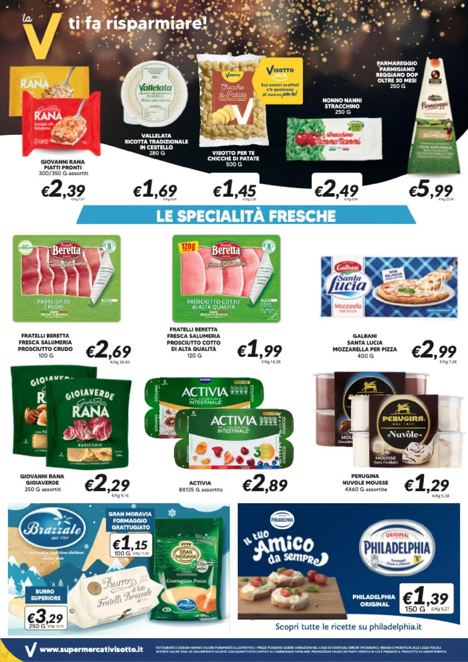 Volantino Visotto del 27.12.2025 | Pagina: 4 | Prodotti: Prosciutto, Burro, Stracchino, Parmigiano reggiano