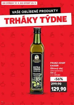 FRANZ JOSEF KAISER Olivový olej, extra panenský, 500 ml od 17.09.2025 | Strana: 64
