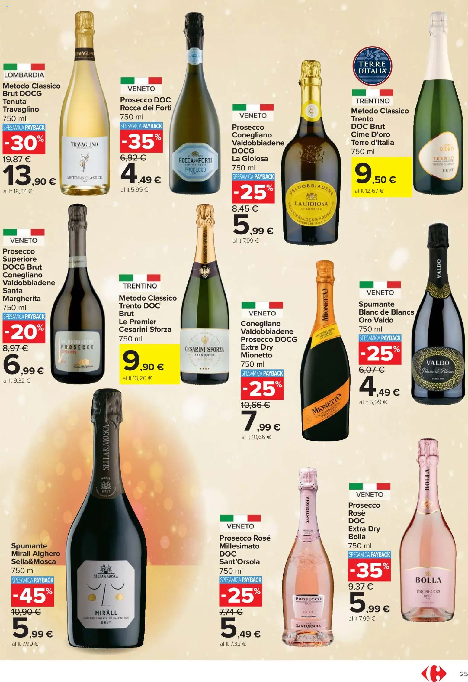 Volantino Carrefour del 27.11.2025 | Pagina: 25 | Prodotti: Prosecco, Spumante