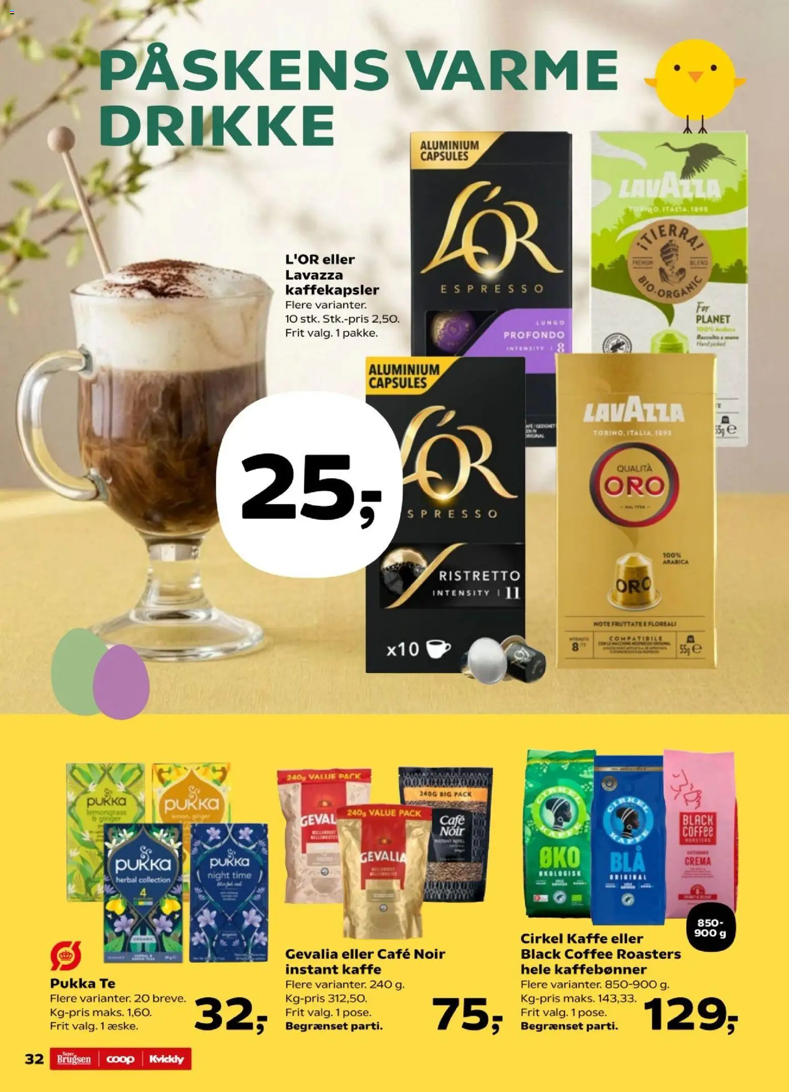 Kvickly tilbudsavis – gyldig fra 27.03.2026 | Side: 32 | Produkter: Kaffe, Te, Instant Kaffe