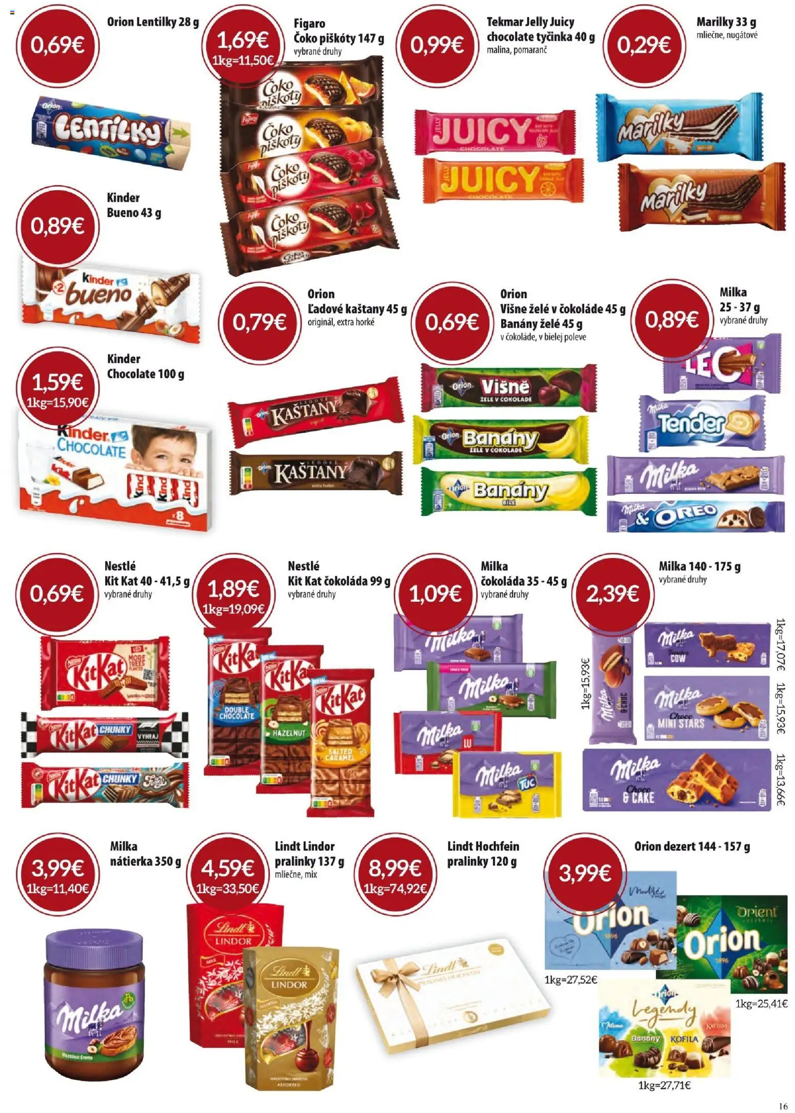 Nové KARMEN CBA akcie – leták je platný od 01.04.2026 | Strana: 16 | Produkty: Banány, Kinder, Soľ, Višne