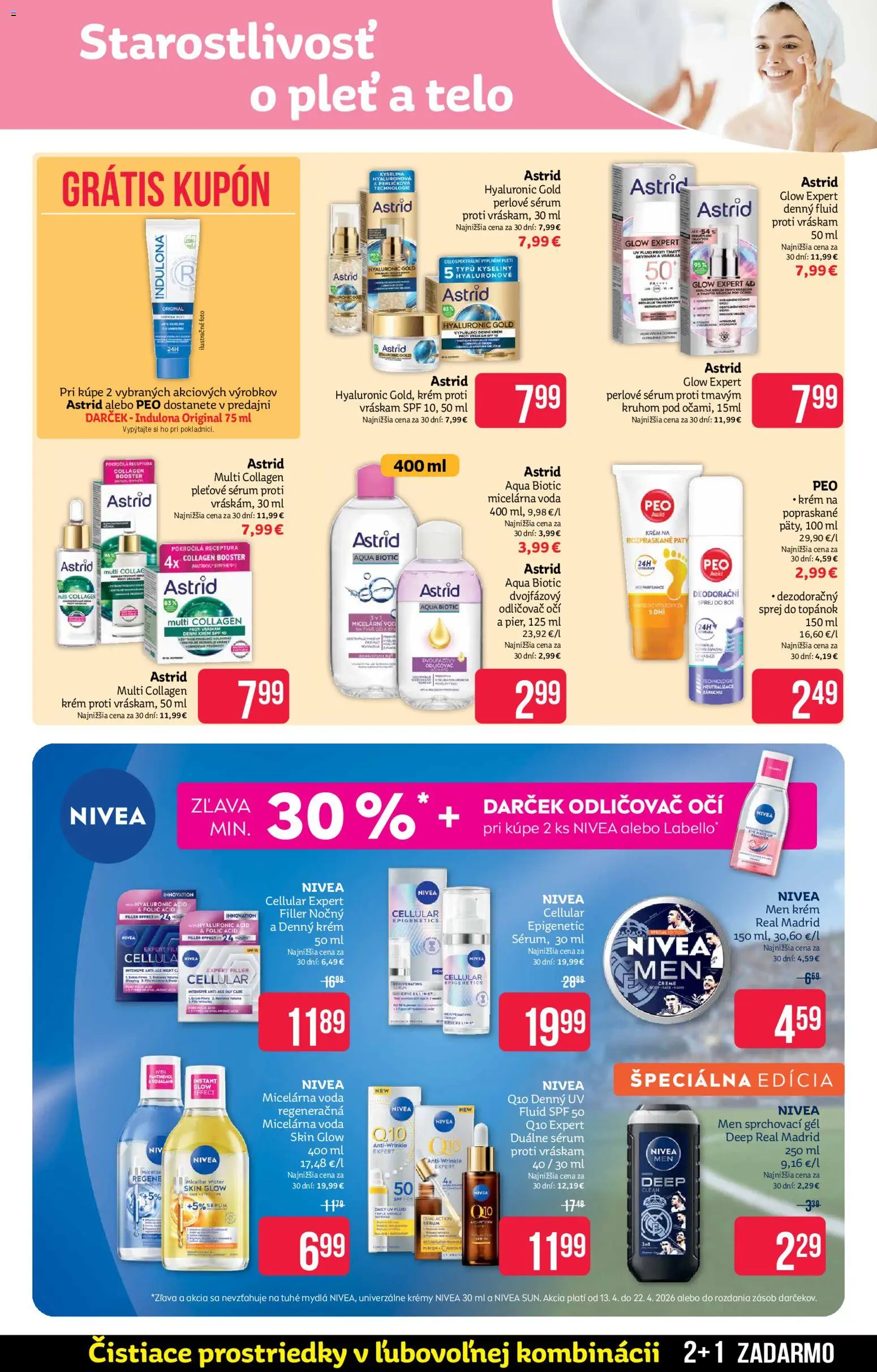 Nové Teta drogerie akcie – leták je platný od 13.04.2026 | Strana: 5 | Produkty: Nivea, Odličovač, Odličovač očí, Krém