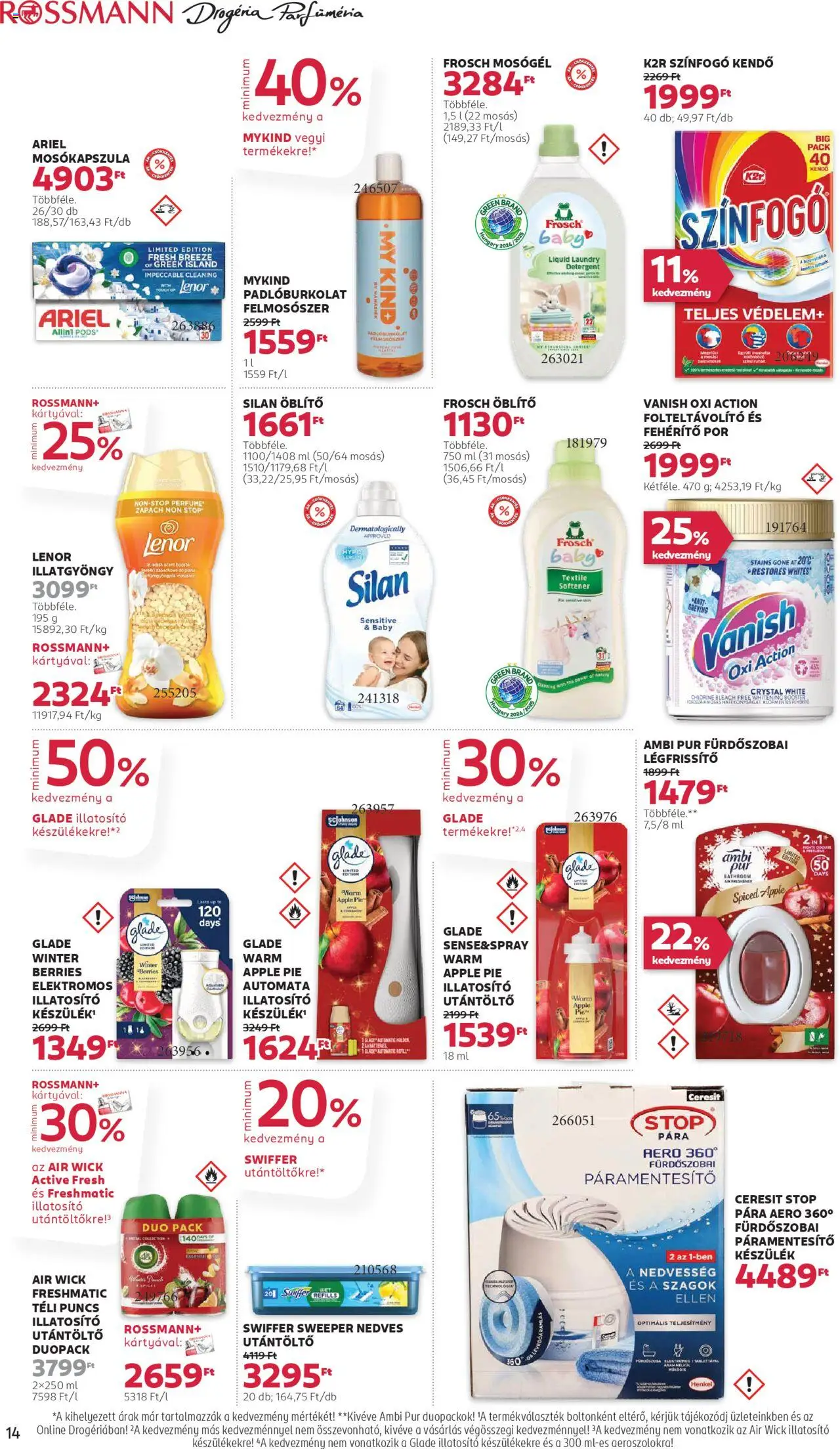 Rossmann akciós ujság - amely érvényes a következő dátumtól: 20.10.2025 | Oldal: 16 | Termékek: Mosógél, Mosókapszula, Folteltávolító, Légfrissítő