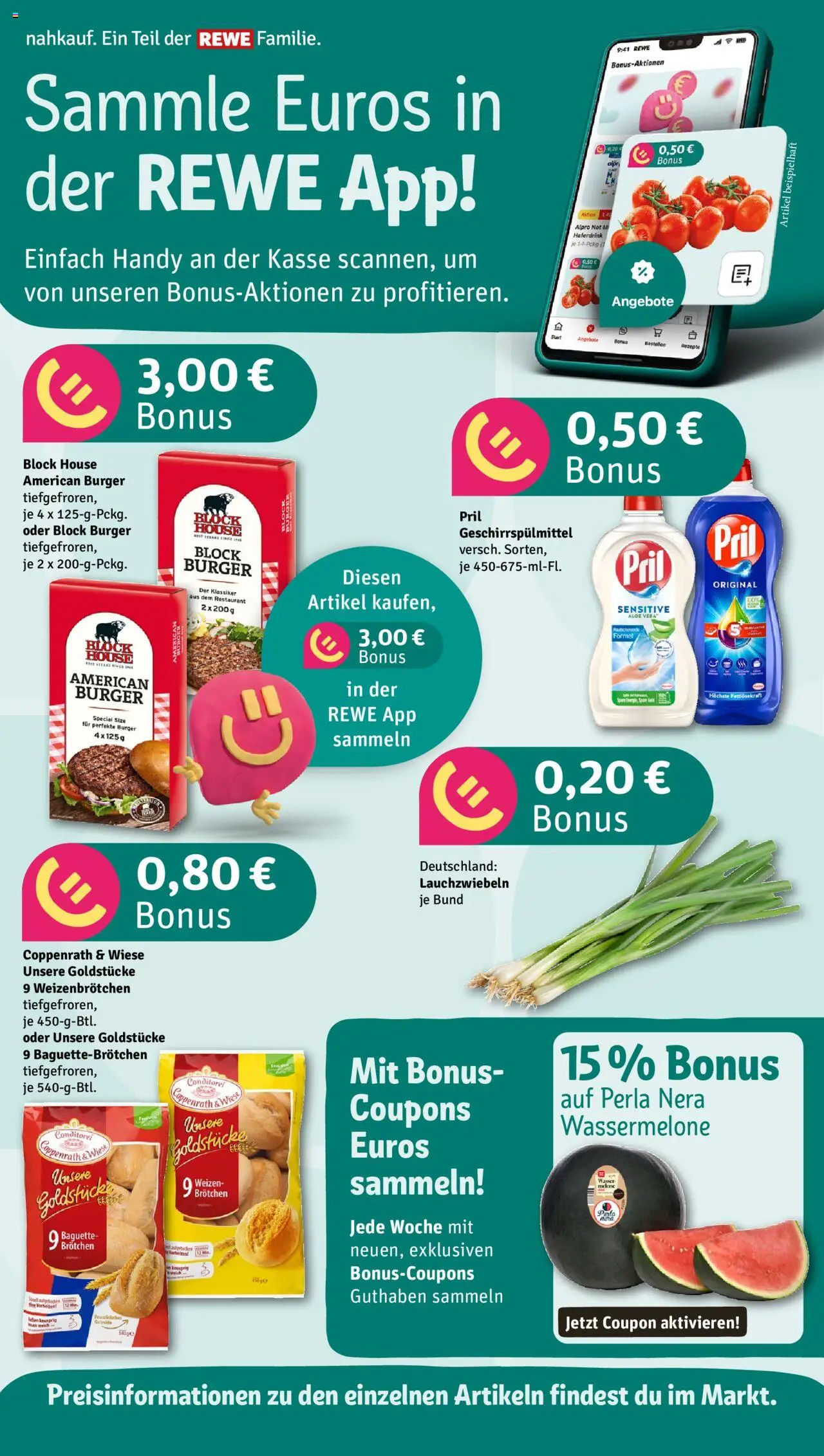 Nahkauf Prospekt - gültig ab dem 20.07.2025 | Seite: 2 | Produkte: Burger, Baguette, Geschirrspülmittel, Getreide