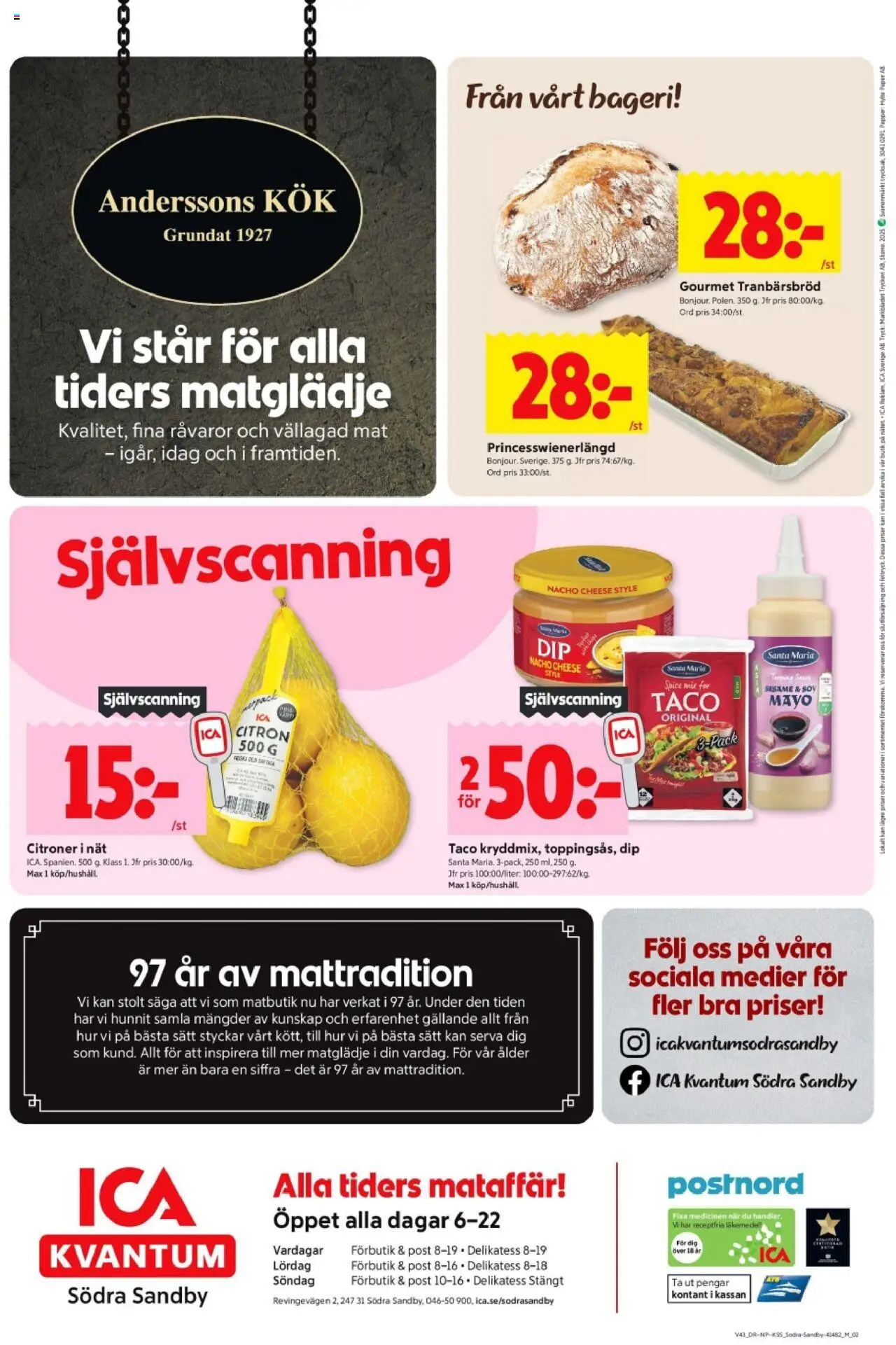 ICA Kvantum reklamblad aktuell från 20.10.2025 | Sida: 12 | Produkter: Bageri, Papper, Citron