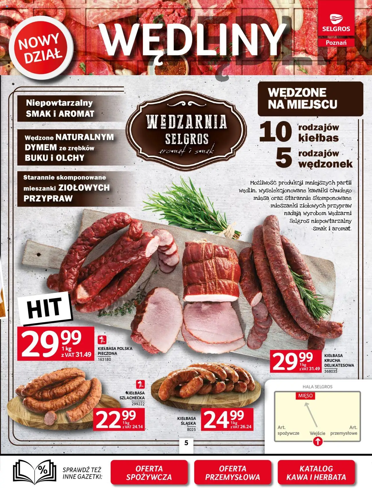 Selgros cash&carry Gazetka - Poznań Selgros 2.0 smakuje lepiej od 09.10.2025 | Strona: 5 | Produkty: Kiełbasa, Mięso, Kawa, Wędliny
