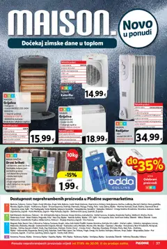 Plodine katalog | vrijedi od 17.09.2025 | Stranica: 37 | Proizvodi: Radijator, Termostat, Kabel, Briketi