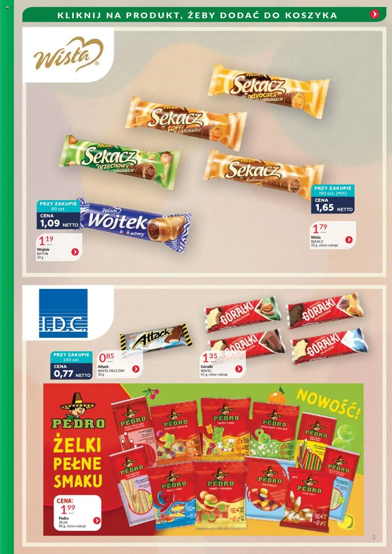 Eurocash Gazetka - Słodycze kawy i herbaty od 01.10.2025 | Strona: 3 | Produkty: Baton, Żelki