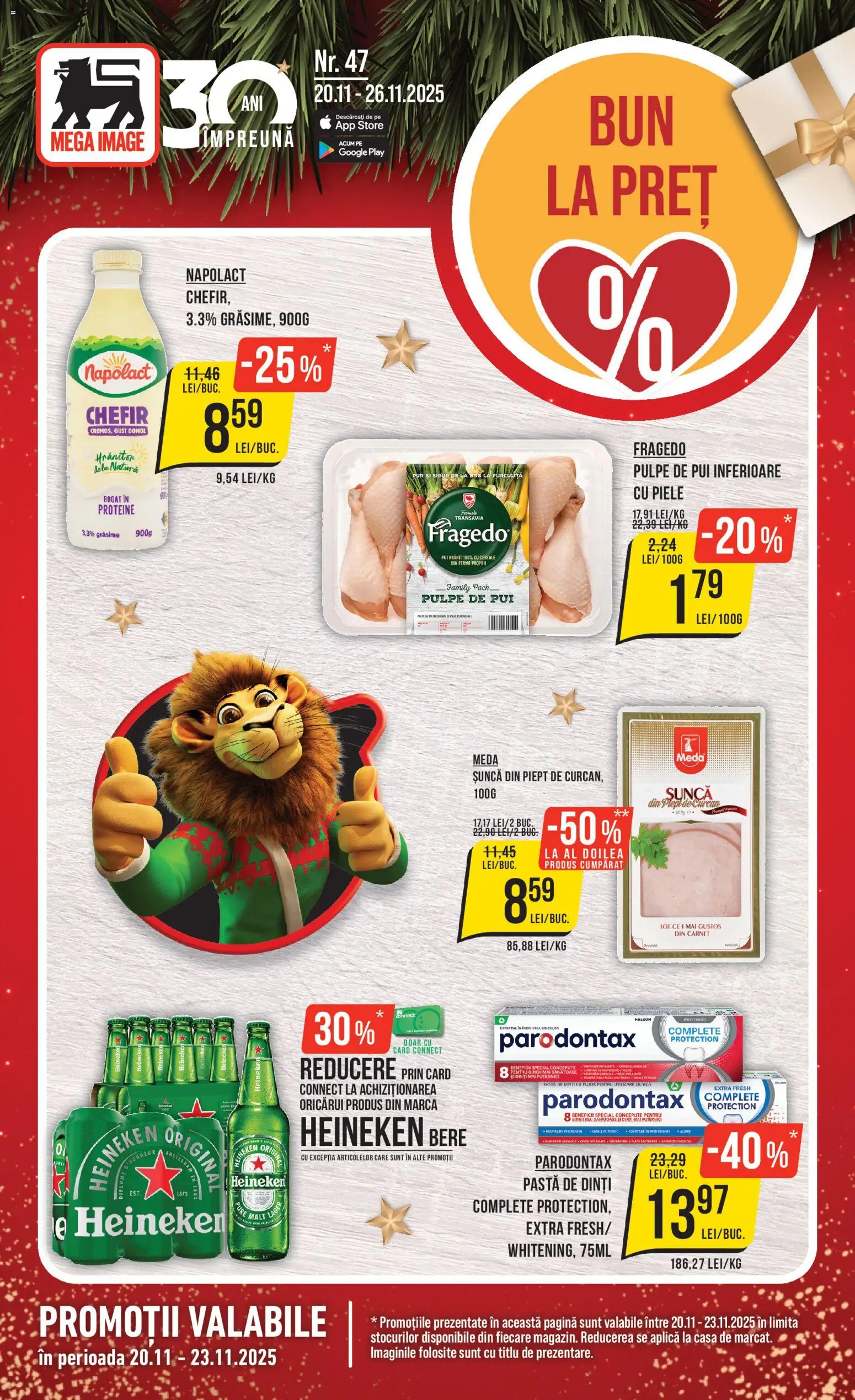 Noul catalog Mega Image – valabil de la 20.11.2025 | Pagină: 1 | Produse: Masaüstü kılıfı, Șuncă, Bere, Pastă de dinți