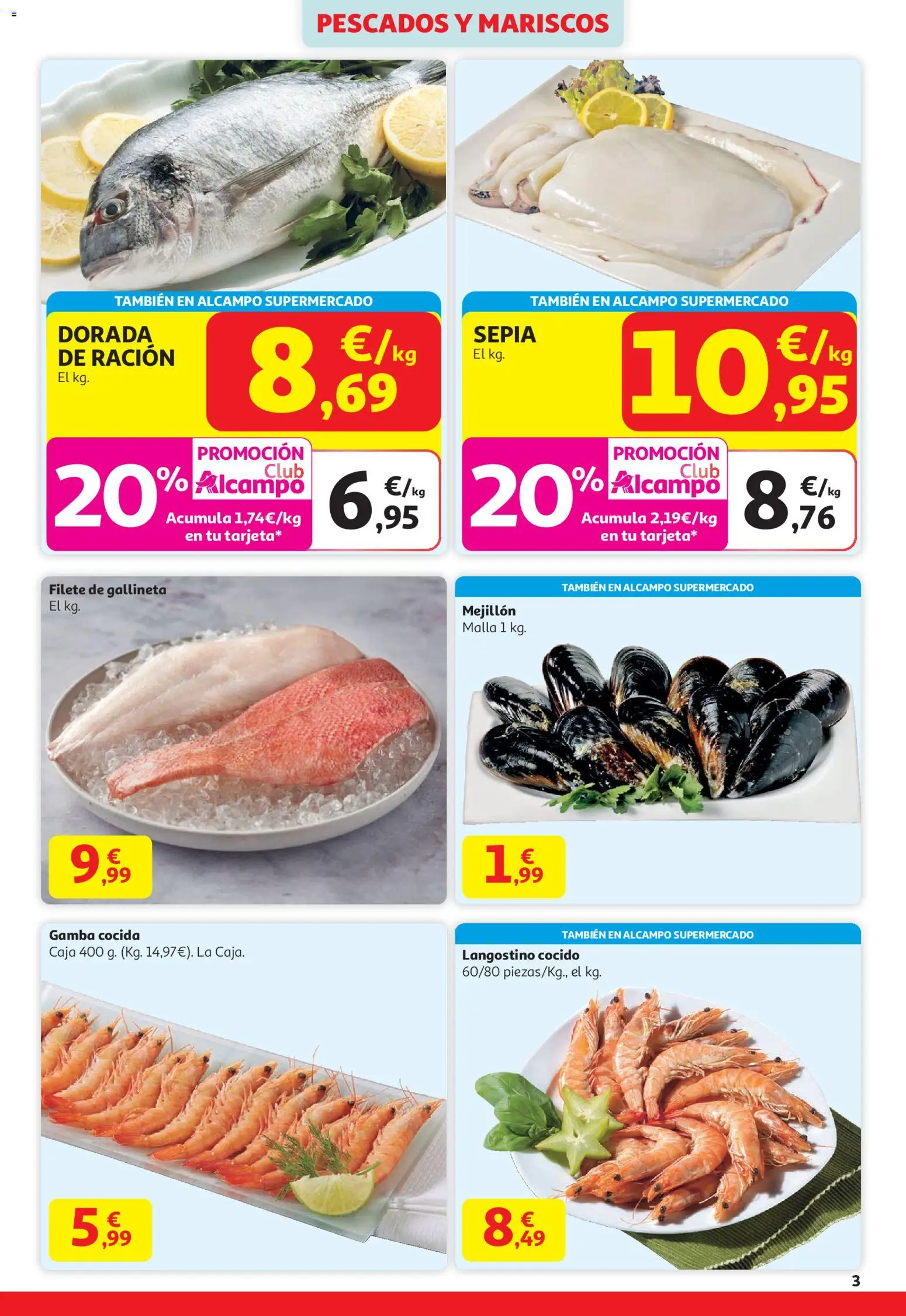 Alcampo - HG Unico Madrid │ válido desde el 29.12.2025 | Página: 3 | Productos: Filete, Caja, Langostino, Gamba
