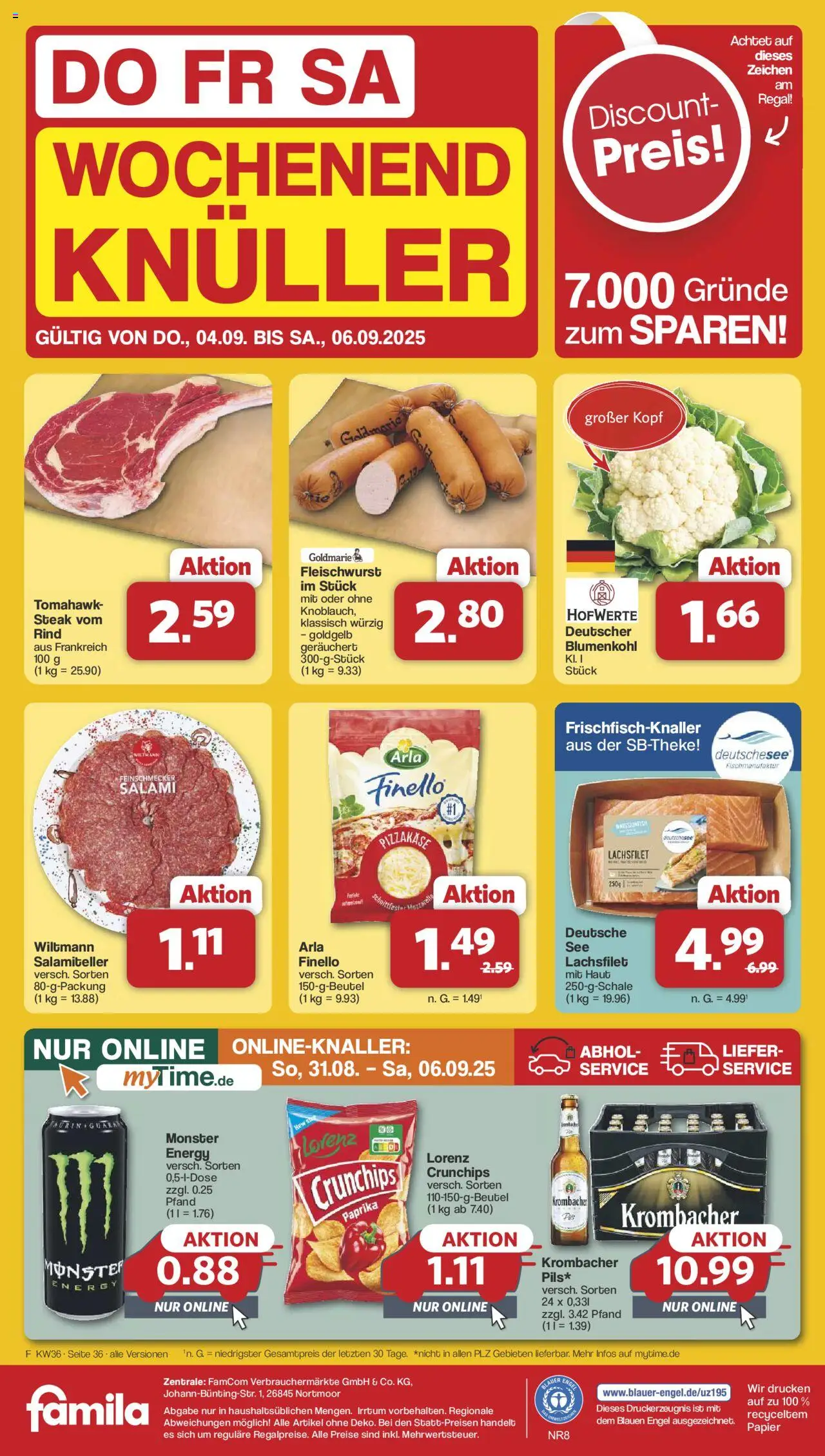 Famila Nordwest Markt - Angebote - gültig ab dem 01.09.2025 | Seite: 42 | Produkte: Regal, Monster, Krombacher, Steak