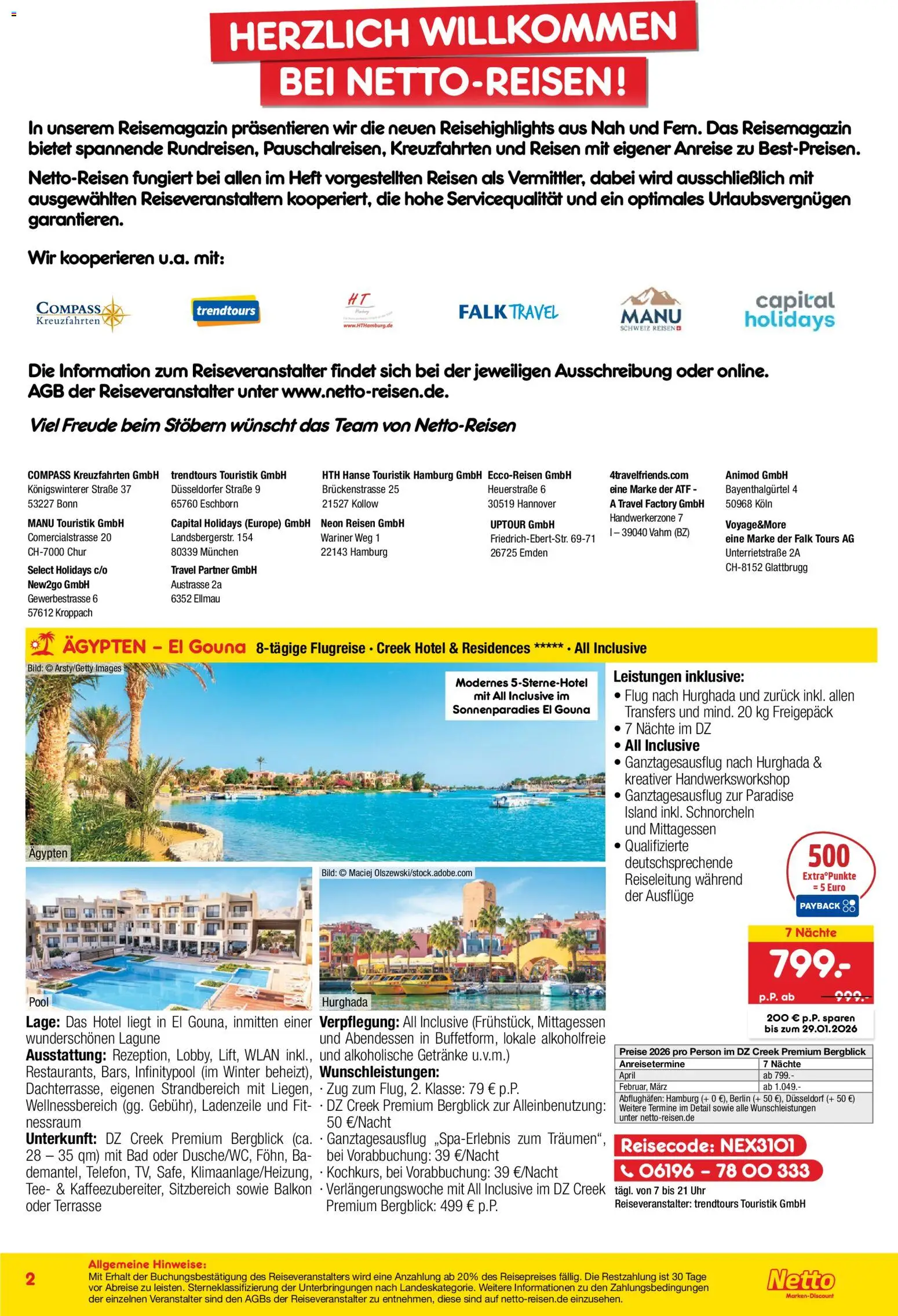 Netto Reisen Prospekt 	 – gültig ab 29.12.2025 | Seite: 2 | Produkte: Bad, Tee, Uhr