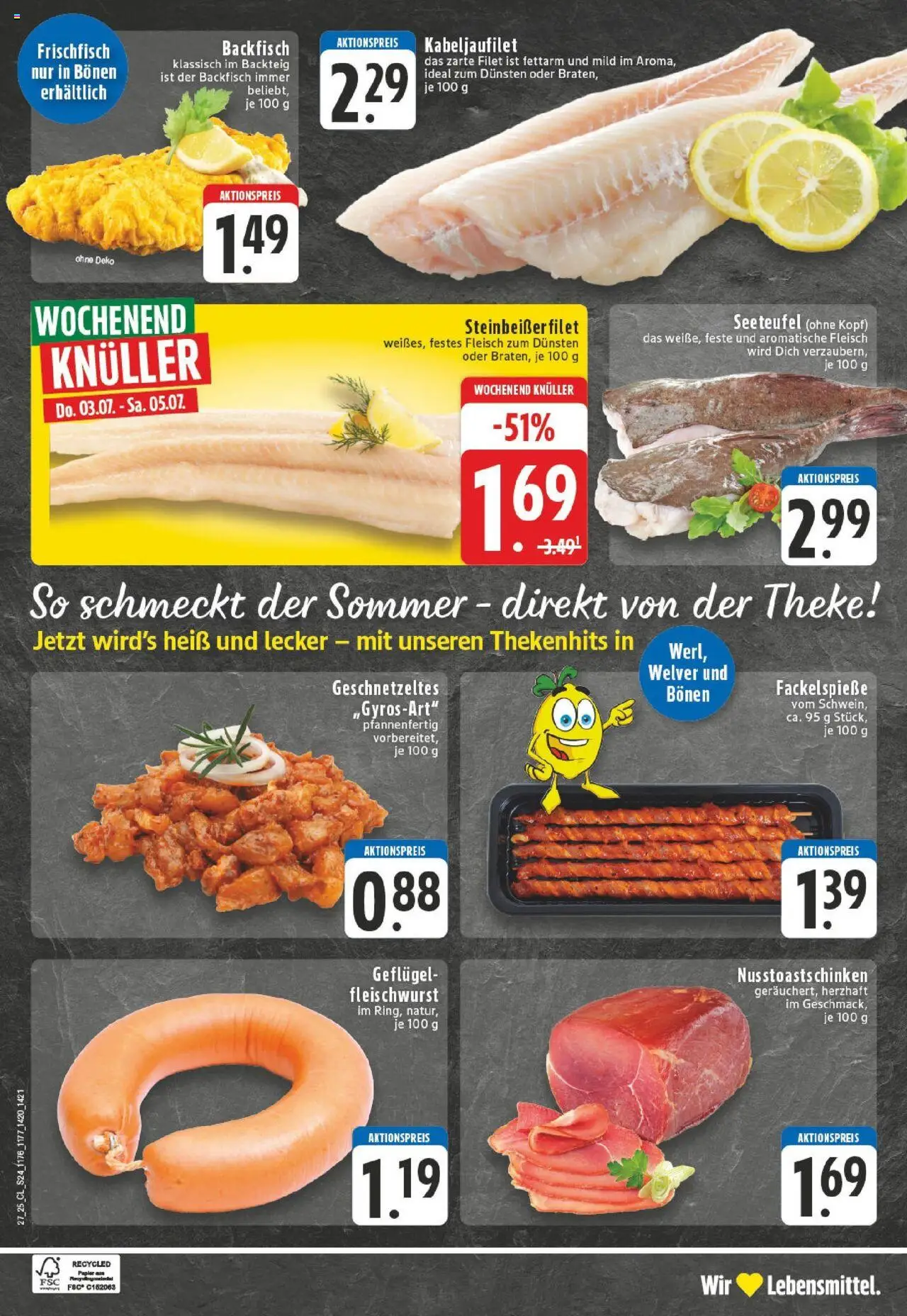Edeka prospekt Werl-Westoennen	 - gültig ab dem 29.06.2025 | Seite: 24 | Produkte: Theke, Toast, Fleisch