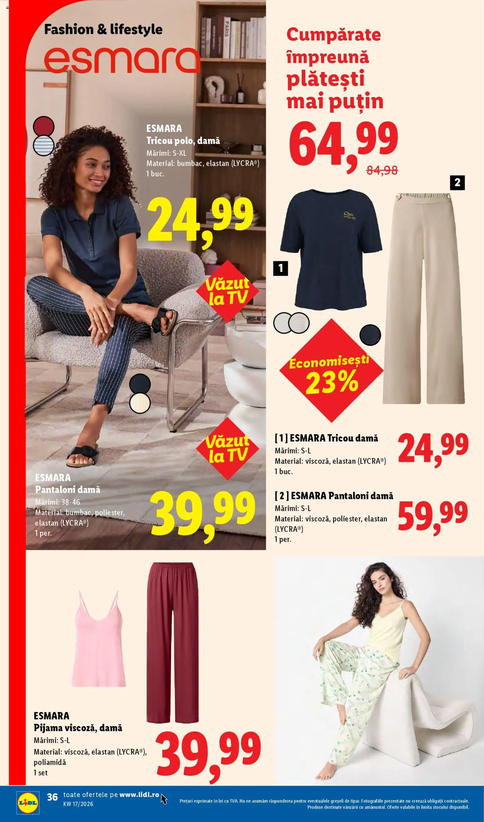 Noul catalog Lidl – valabil de la 20.04.2026 | Pagină: 36 | Produse: Tricou, Pantaloni