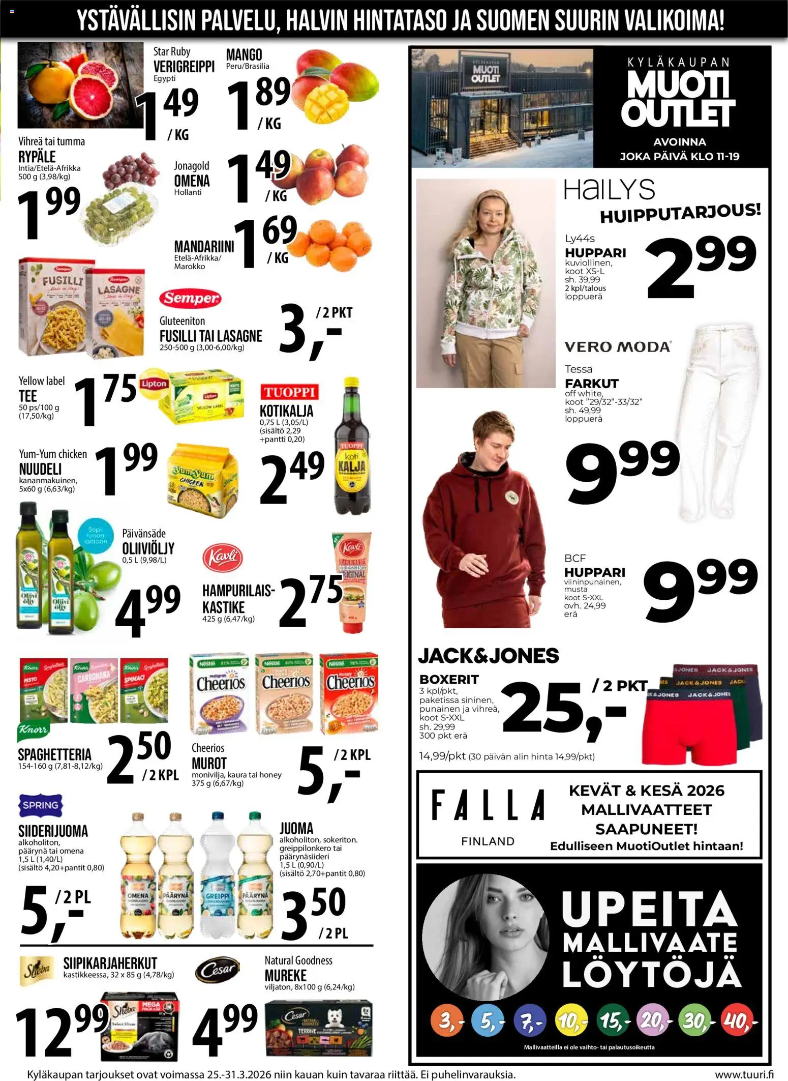 Tuuri tarjoukset – voimassa 25.03.2026 alkaen | Sivu: 6 | Tuotteet: Mango, Oliiviöljy, Huppari, Greippi