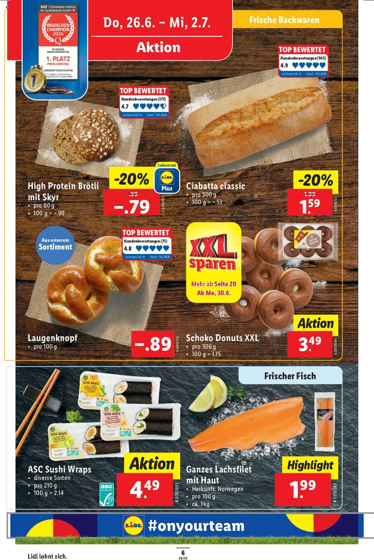 Lidl Aktionen ab 26.06.2025 | Seite: 12 | Produkte: Donuts, Fisch, Top