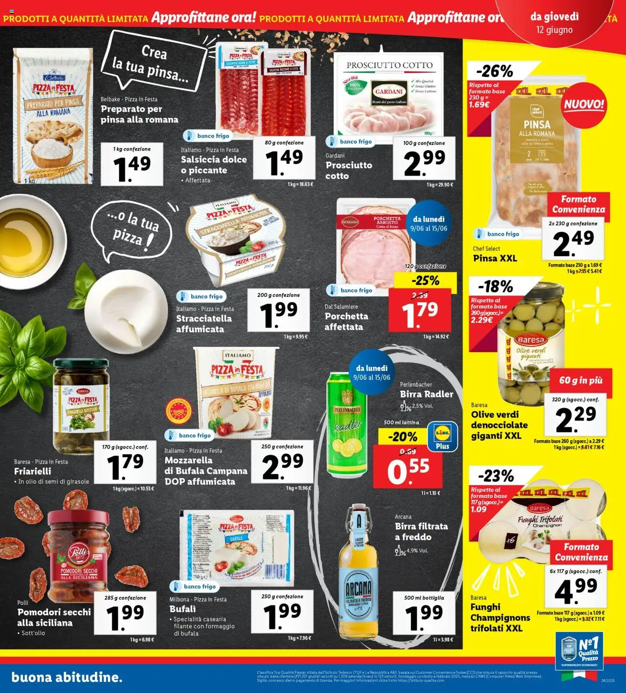 Volantino Lidl del 09.06.2025 | Pagina: 21 | Prodotti: Porchetta, Olio, Salsiccia, Bottiglia