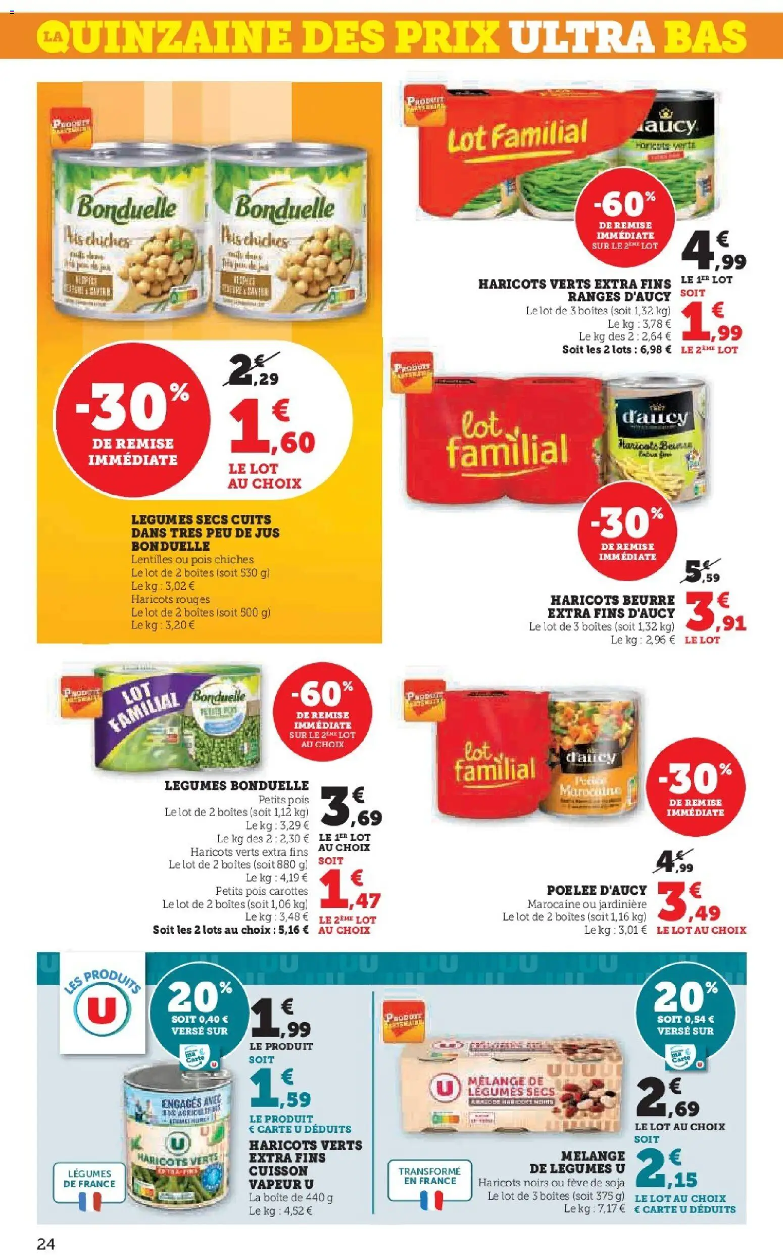 {H1} | Page: 24 | Produits: Haricots verts, Haricots rouges, Pois, Jus