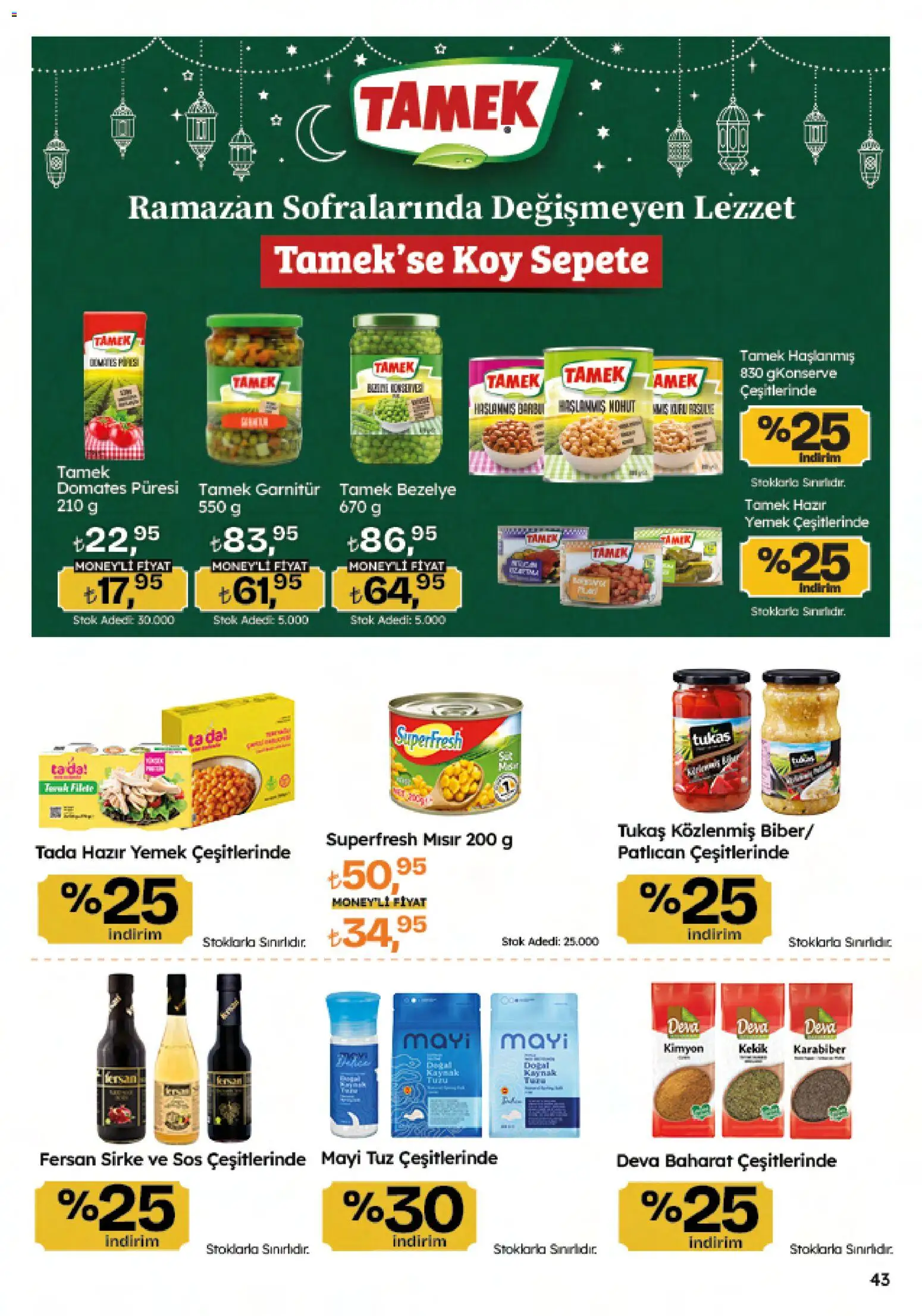 Migros Katalog - Migroskop - 26.02.2026 tarihinden itibaren geçerlidir | Sayfa: 43 | Ürünler: Domates, Karabiber, Baharat, Hazır yemek