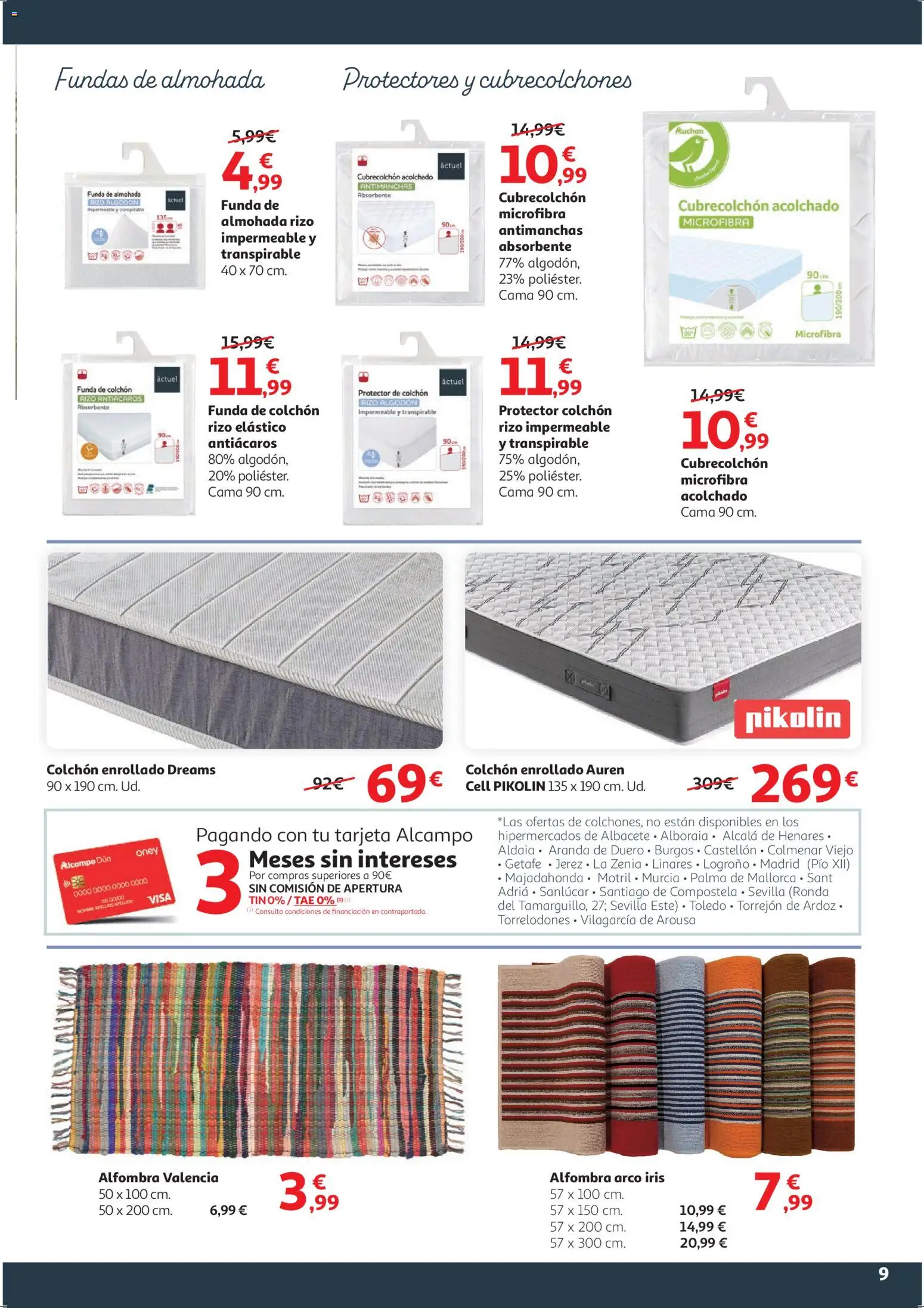 Alcampo - HP Cat │ válido desde el 09.01.2026 | Página: 9 | Productos: Colchon, Funda, Almohada, Alfombra