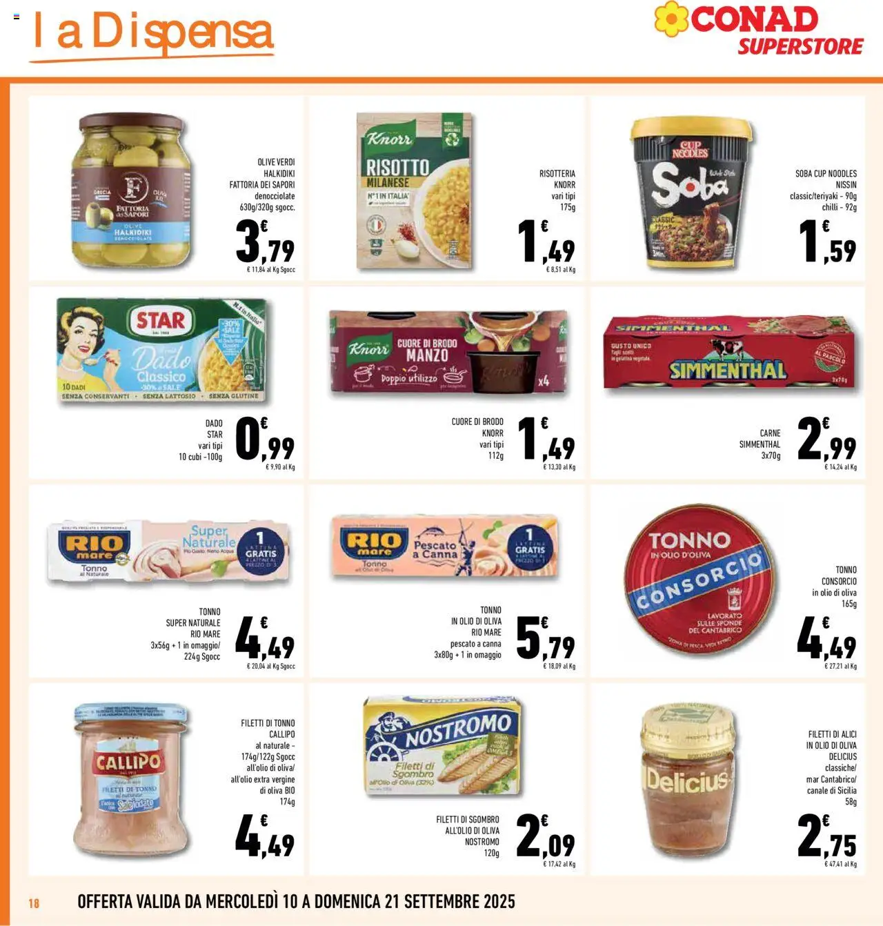 Volantino Conad del 10.09.2025 | Pagina: 18 | Prodotti: Manzo, Olio, Olive, Olio di Oliva