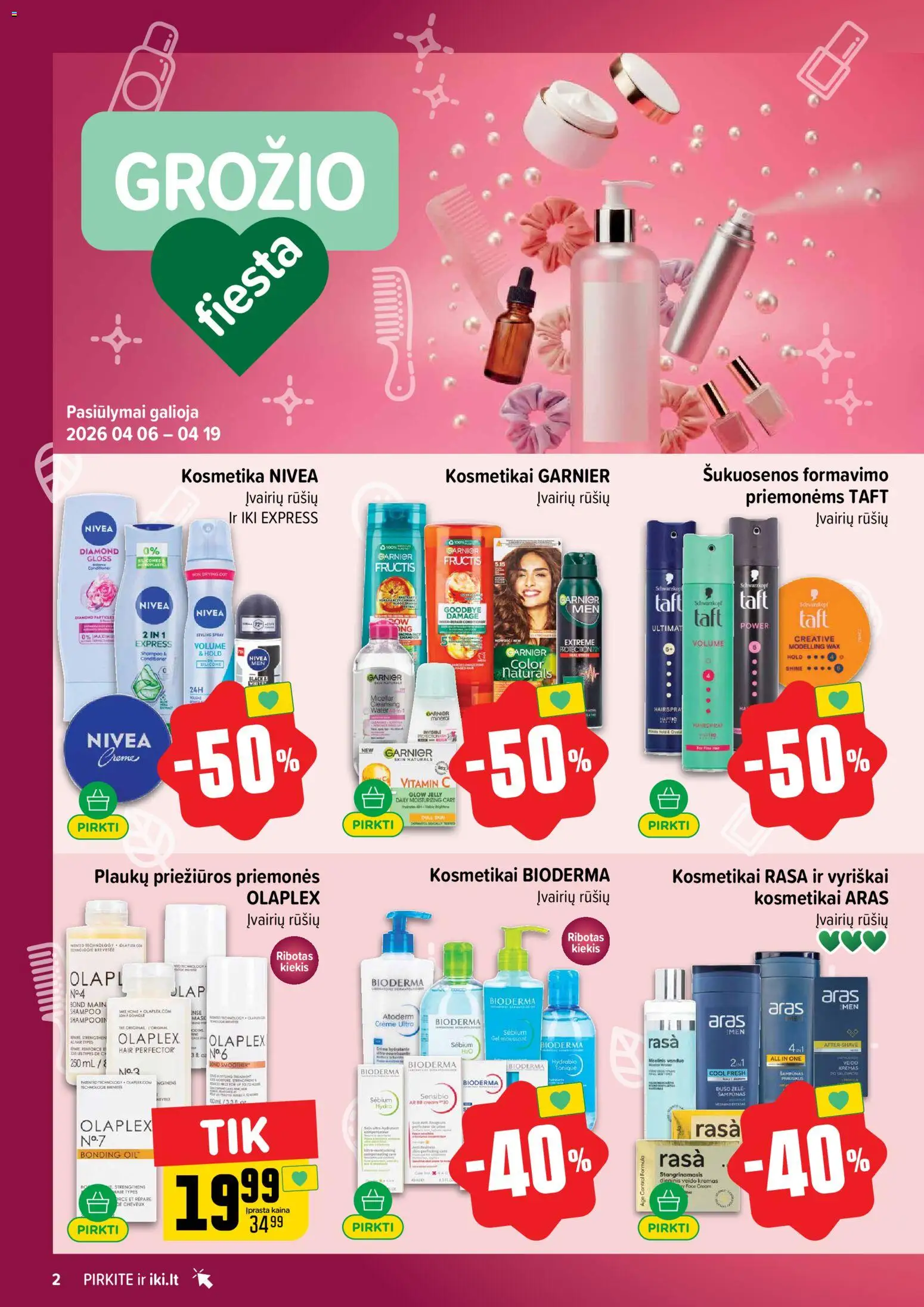 IKI akcijos nuo 13.04.2026 | Puslapis: 2 | Prekių: Šampūnas, Kremas, Dušo želė