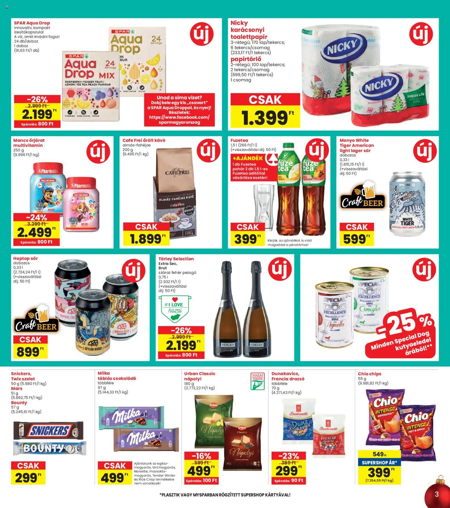 Interspar akciós ujság - amely érvényes a következő dátumtól: 27.11.2025 | Oldal: 3 | Termékek: Kutyaeledel, Kávé, Multivitamin, Nápolyi