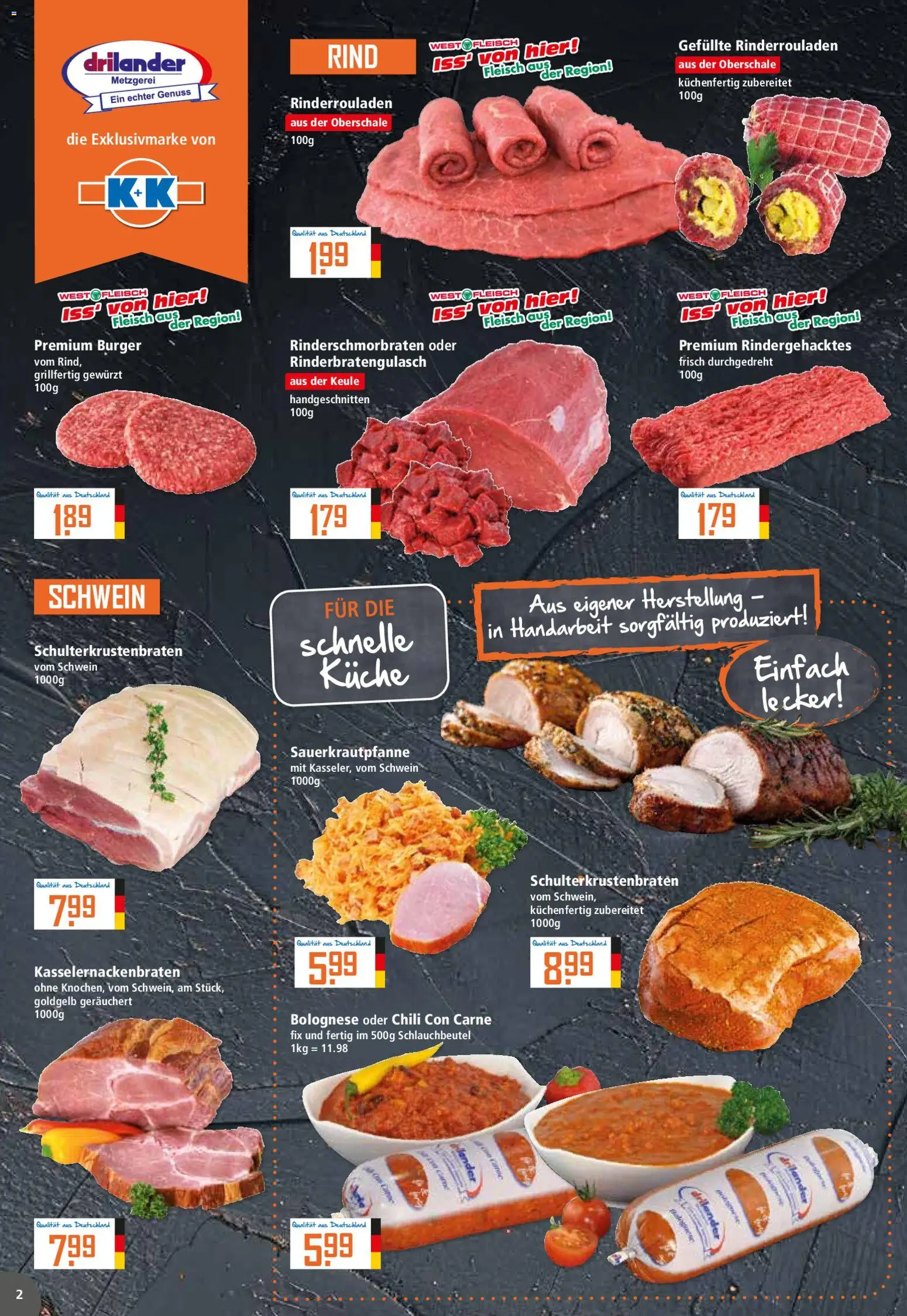 Klaas & Kock Prospekt 	 – gültig ab 02.03.2026 | Seite: 2 | Produkte: Küche, Burger, Chili, Fleisch