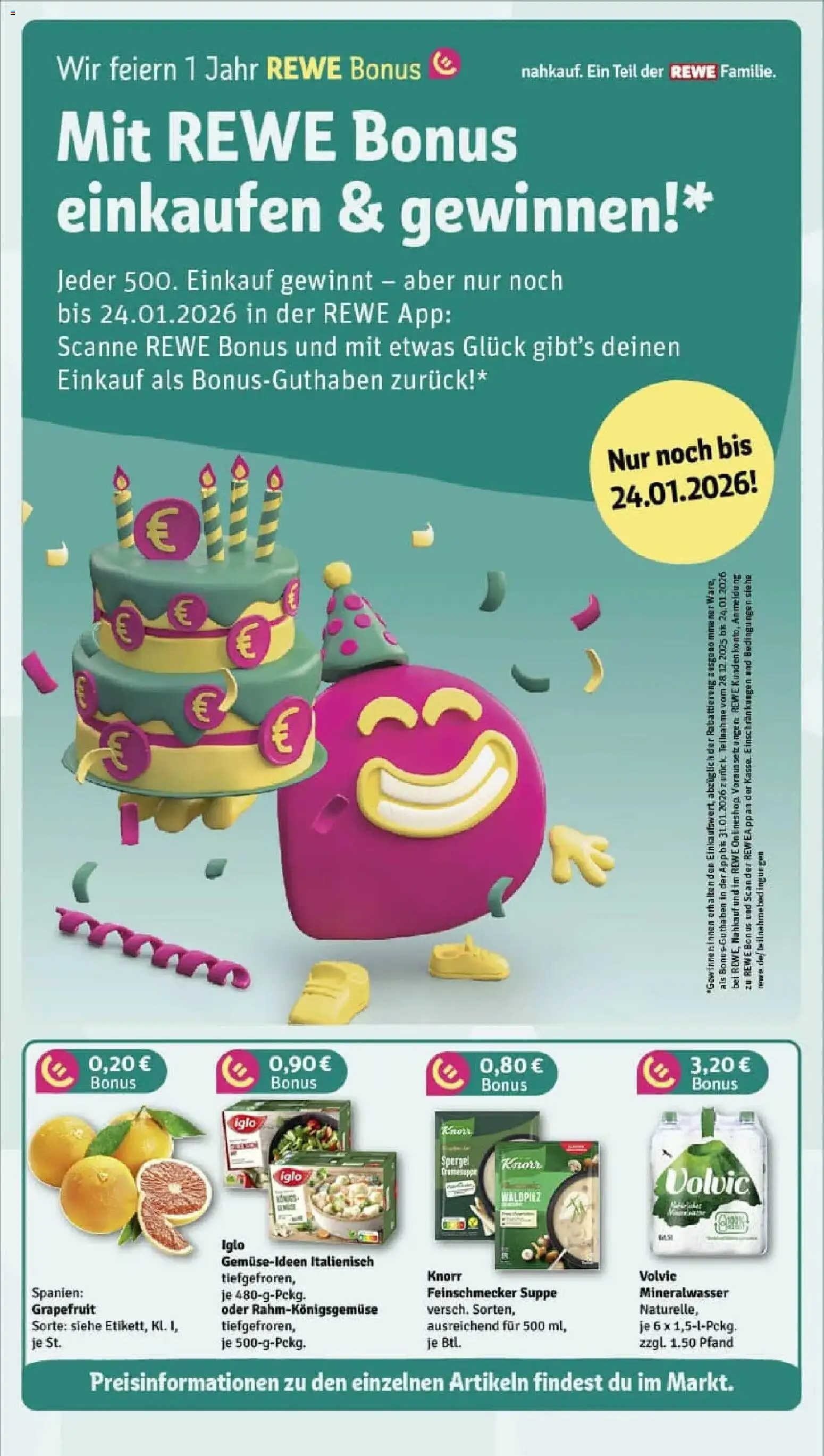 Rewe prospekt München	 – gültig ab 19.01.2026 | Seite: 4 | Produkte: Iglo, Knorr, Mineralwasser, Volvic